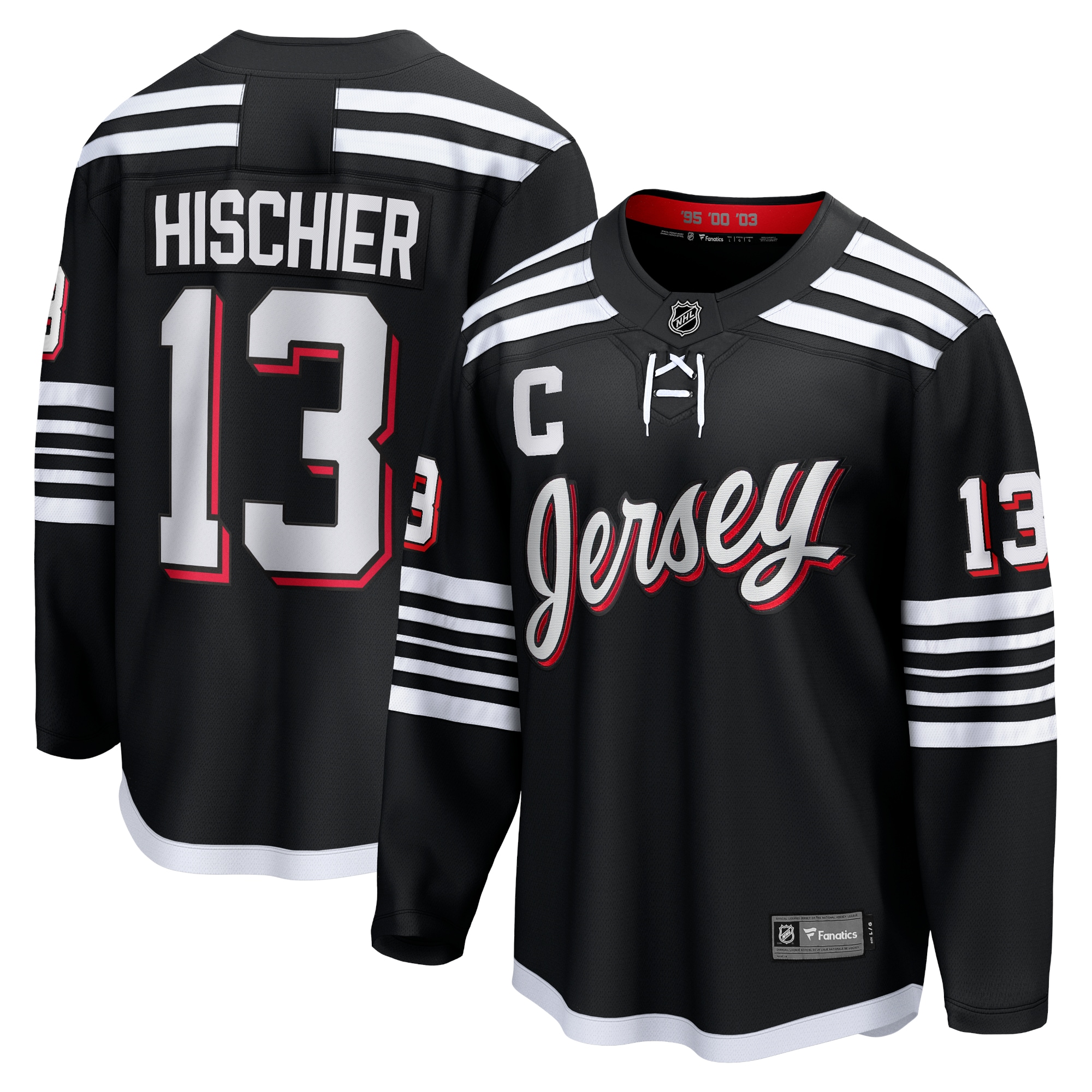 Nico Hischier New Jersey Devils Fanatics Branded Alternate Premier Breakaway Player Jersey - Black - vstockx