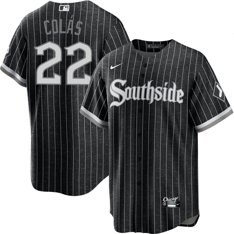 Men's Oscar Colas Chicago White Sox Black City Connect Replica Jersey - vstockx