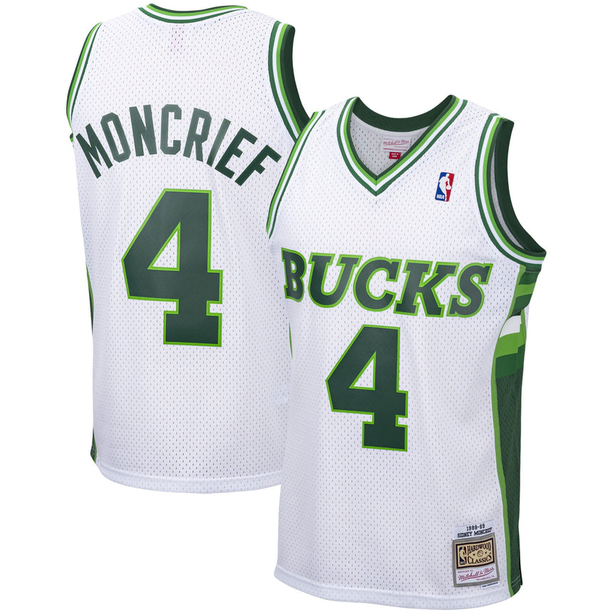 Men's Milwaukee Bucks Jack Sikma Mitchell & Ness White 1988-89 Hardwood Classics Swingman Jersey - vstockx