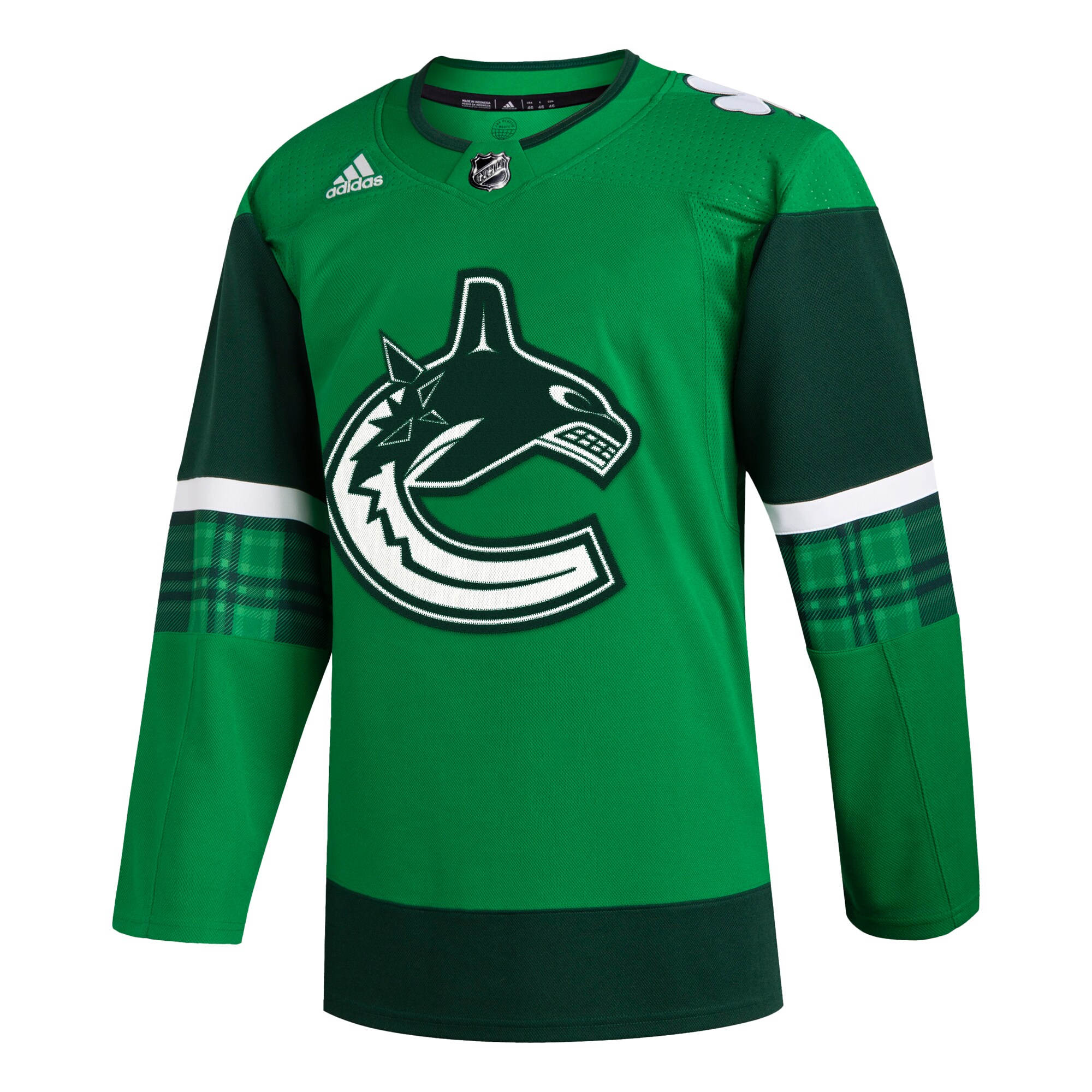 Vancouver Canucks adidas 2023 St. Patrick's Day Primegreen Authentic Jersey - Kelly Green - vstockx
