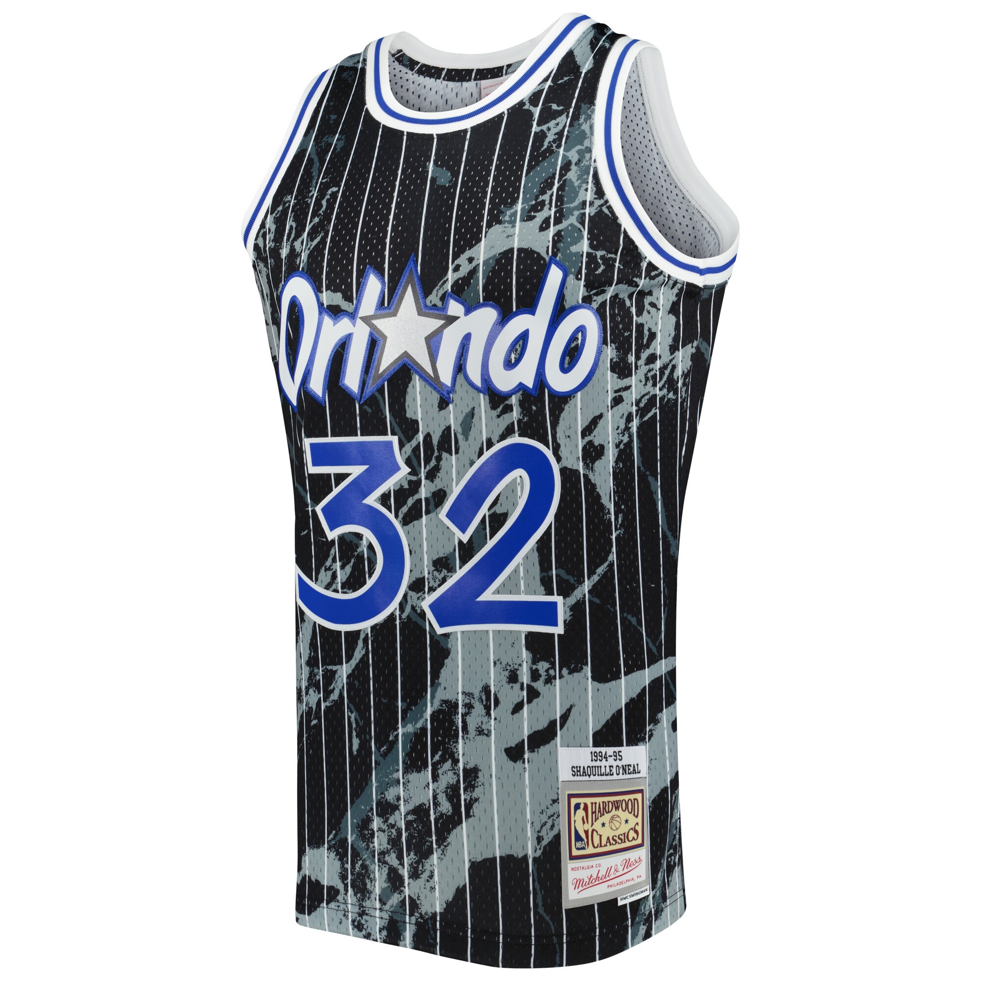 Shaquille O'Neal Orlando Magic Mitchell & Ness 1994/95 Hardwood Classics Marble Swingman Jersey - Black - vstockx