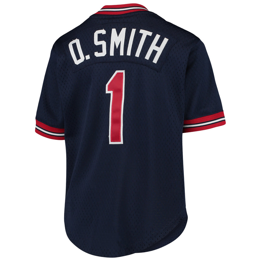 Men's Mitchell & Ness Ozzie Smith St. Louis Cardinals 1994 Navy Batting Practice Cooperstown Jersey - vstockx