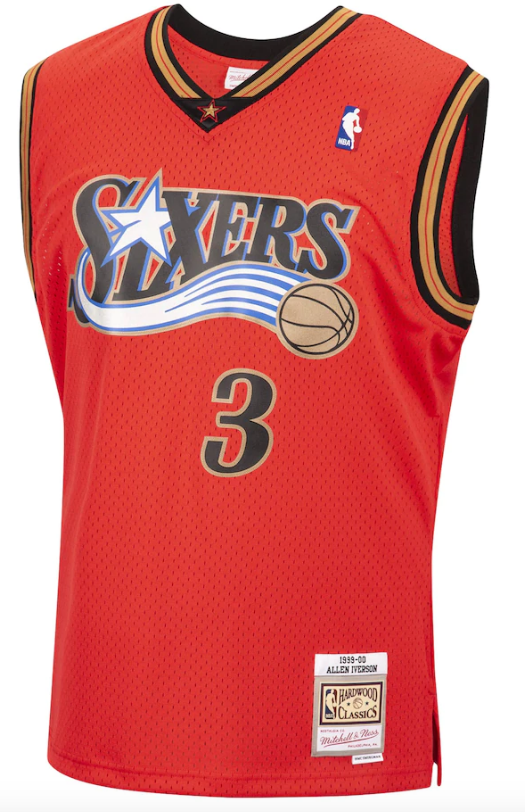 Men's Philadelphia 76ers Allen Iverson Mitchell & Ness Hardwood Classics Reload 2.0 Swingman Jersey - Red - vstockx