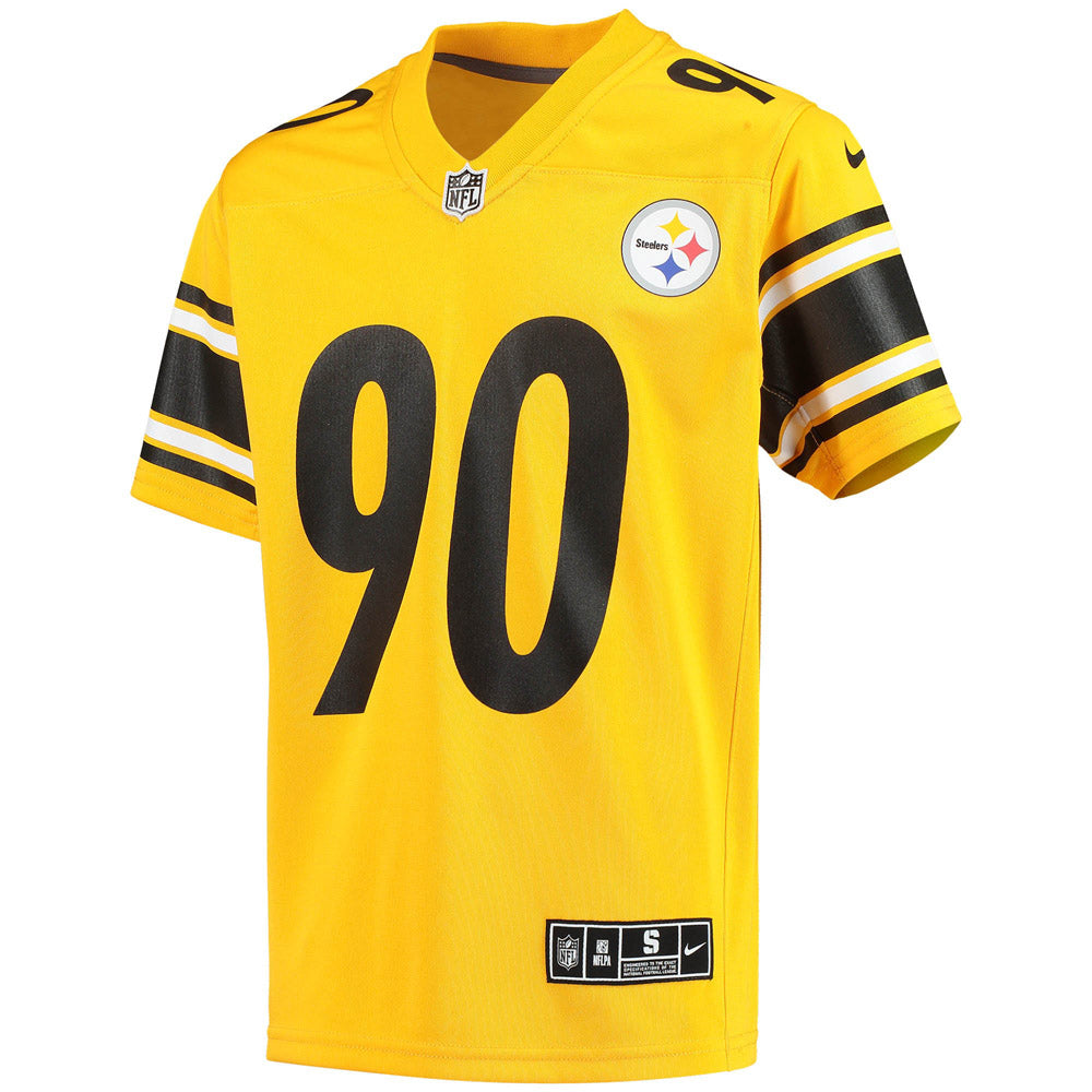 Youth Pittsburgh Steelers T.J. Watt Inverted Team Game Jersey Gold - vstockx