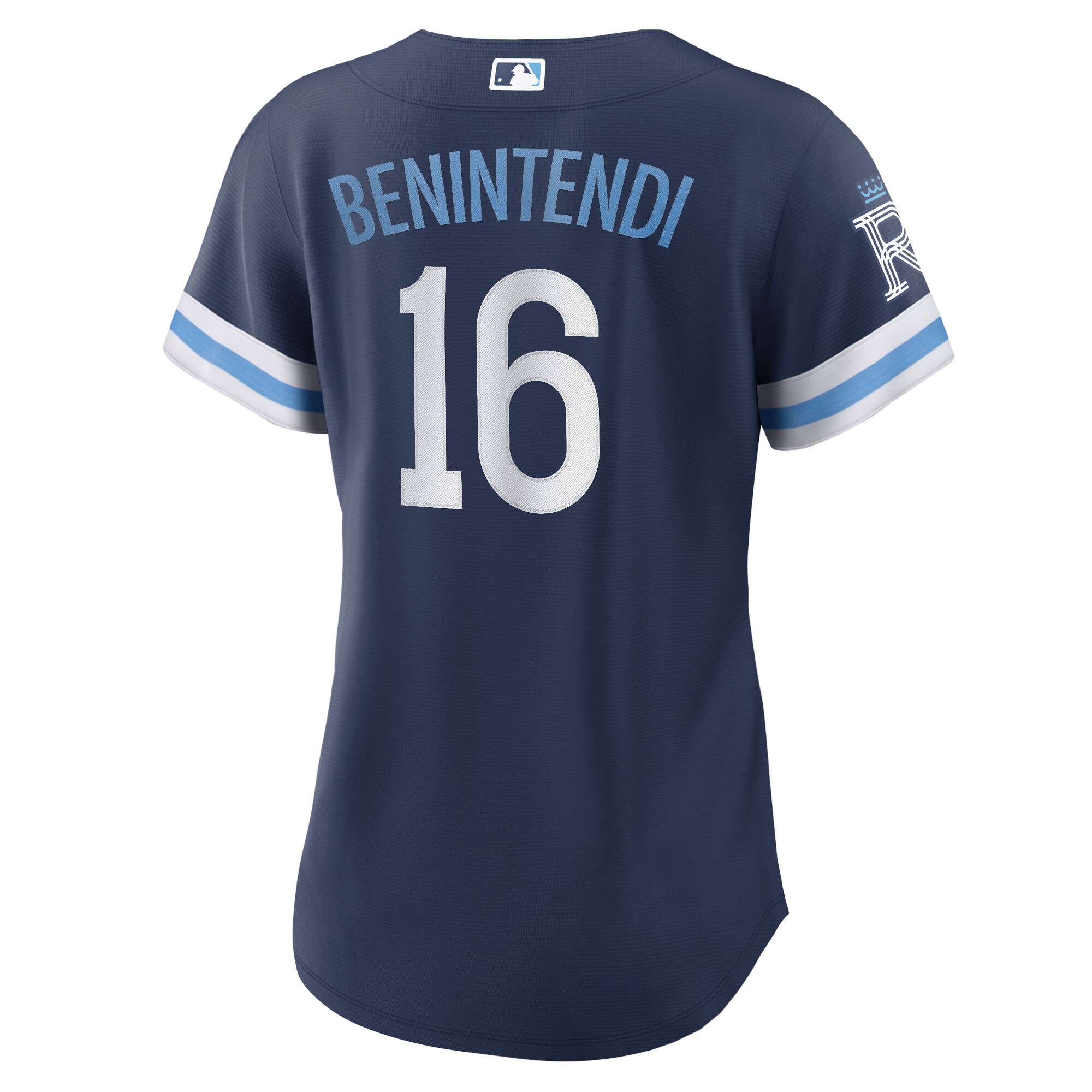 Andrew Benintendi Kansas City Royals Nike Women's 2022 City Connect Replica Player Jersey - Navy - vstockx