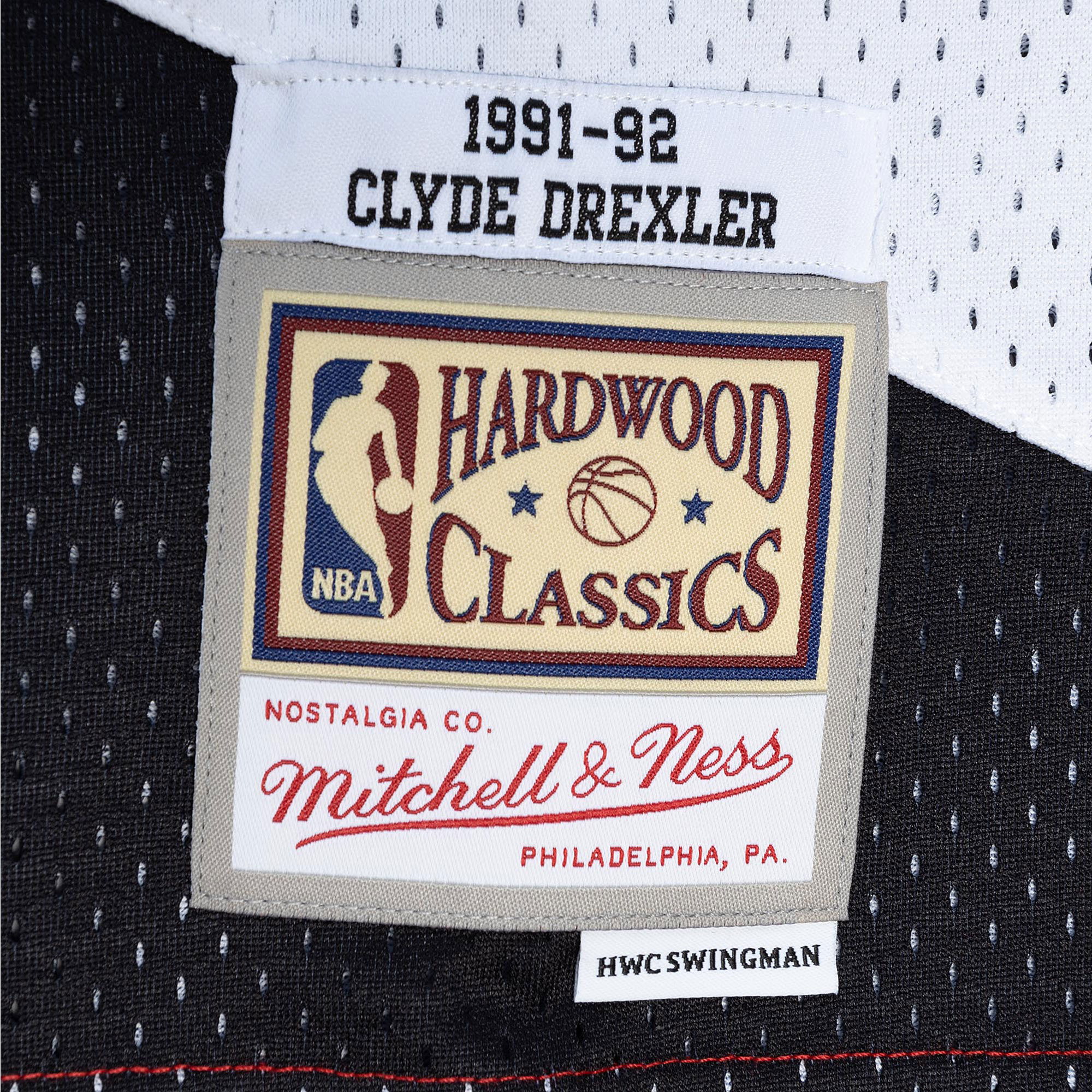 Clyde Drexler Portland Trail Blazers Mitchell & Ness Hardwood Classics 1991/92 Split Swingman Jersey - Red/Black - vstockx