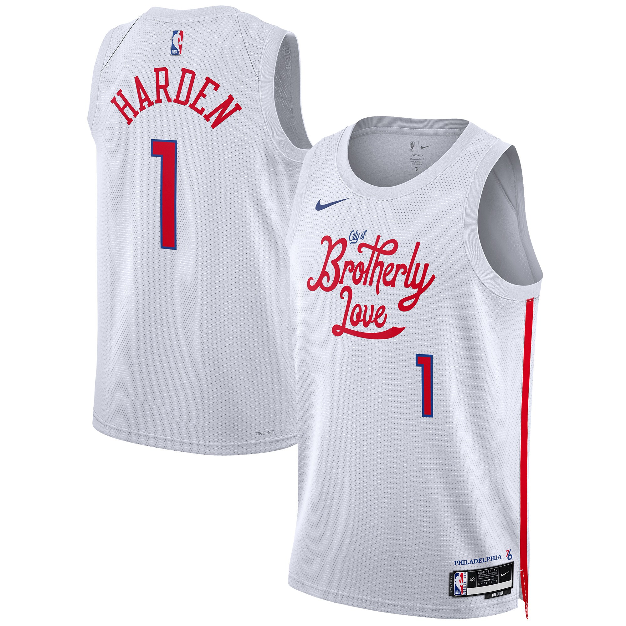 James Harden Philadelphia 76ers Nike Unisex 2022/23 Swingman Jersey - City Edition - White - vstockx