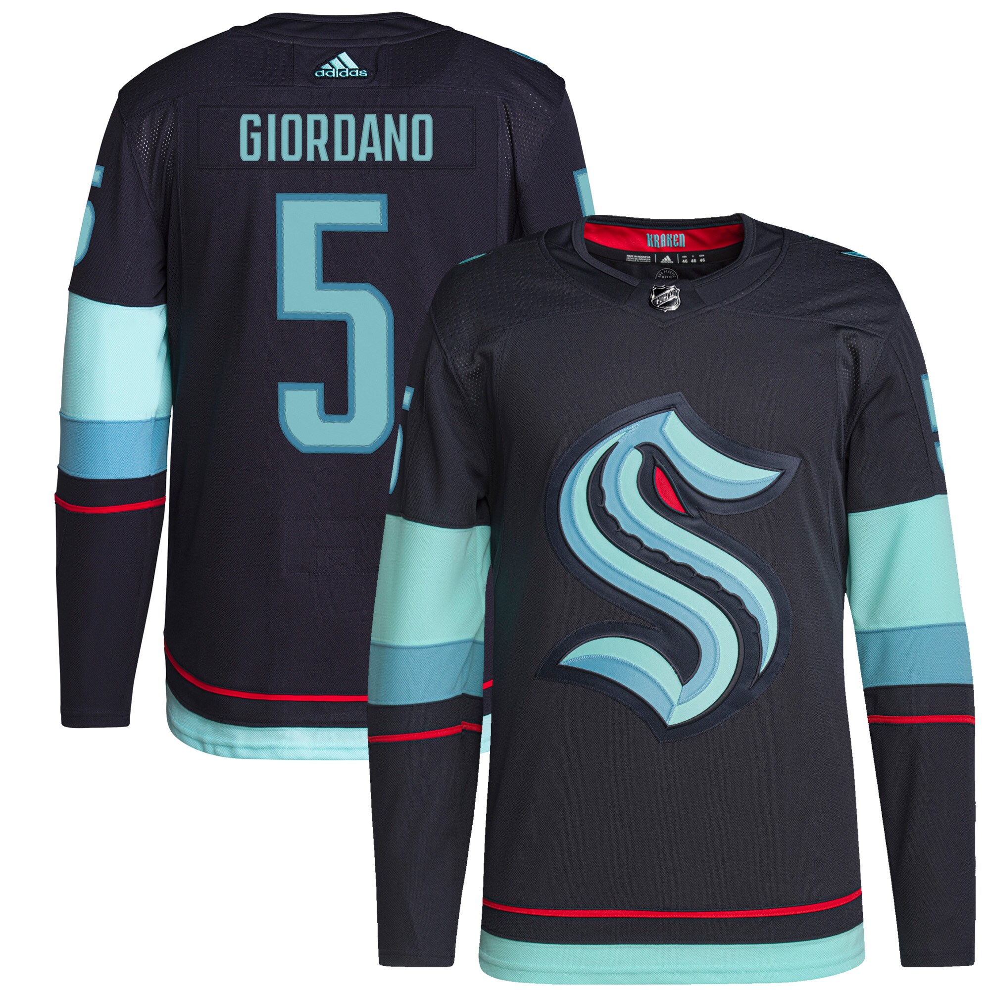 Mark Giordano Seattle Kraken adidas Home Authentic Primegreen Player Jersey - Navy - vstockx