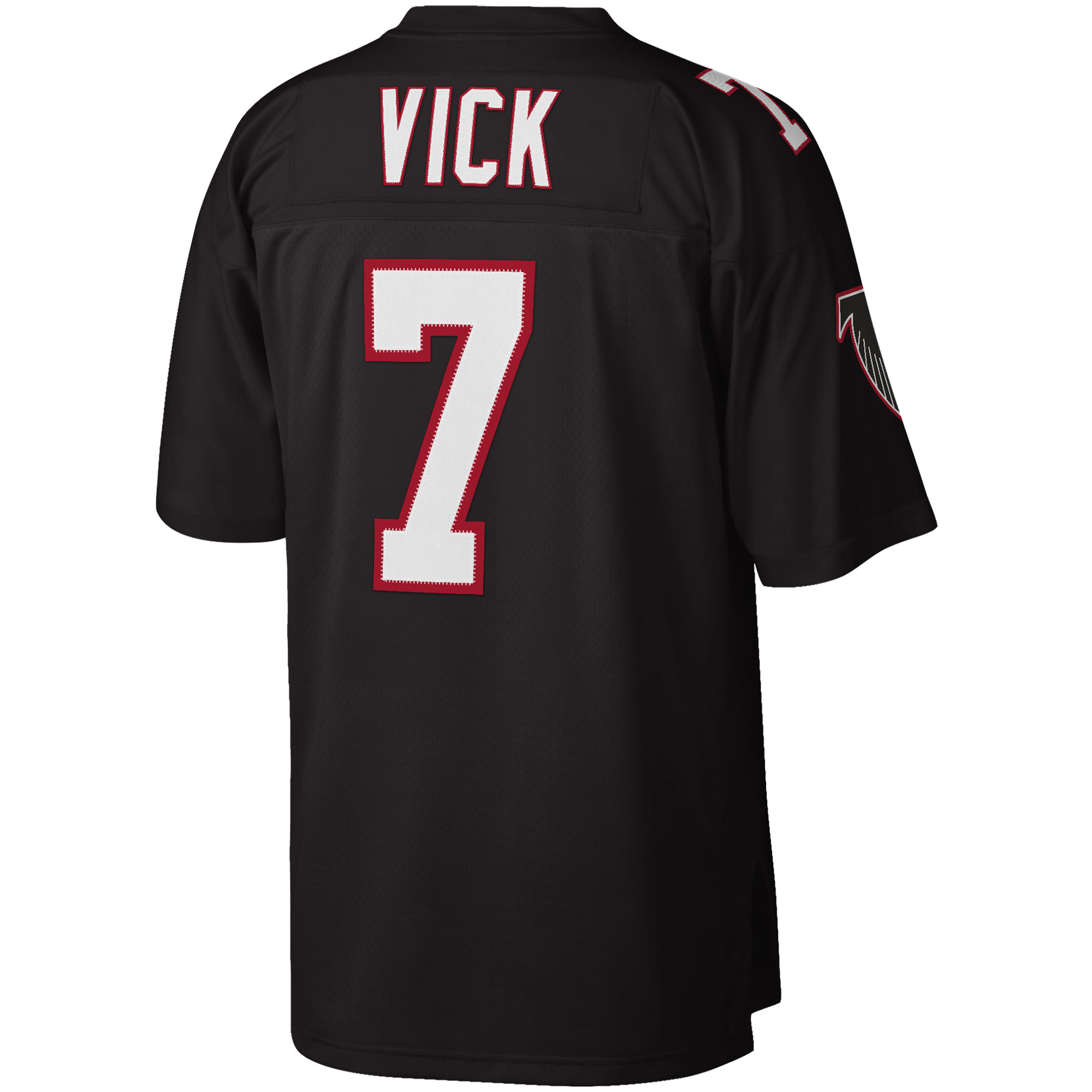 Michael Vick Atlanta Falcons Mitchell & Ness Big & Tall 2002 Retired Player Replica Jersey - Black - vstockx