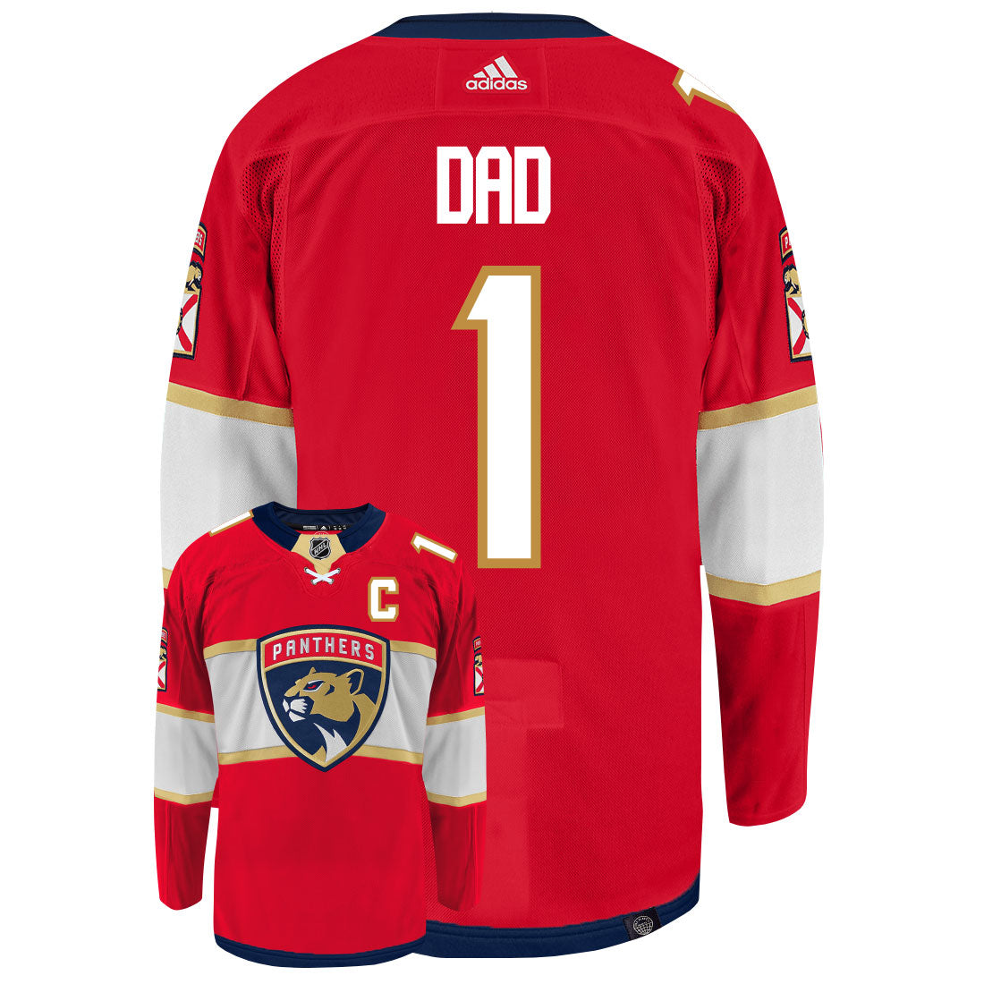 Florida Panthers Dad Number One Adidas Primegreen Authentic NHL Hockey Jersey - vstockx