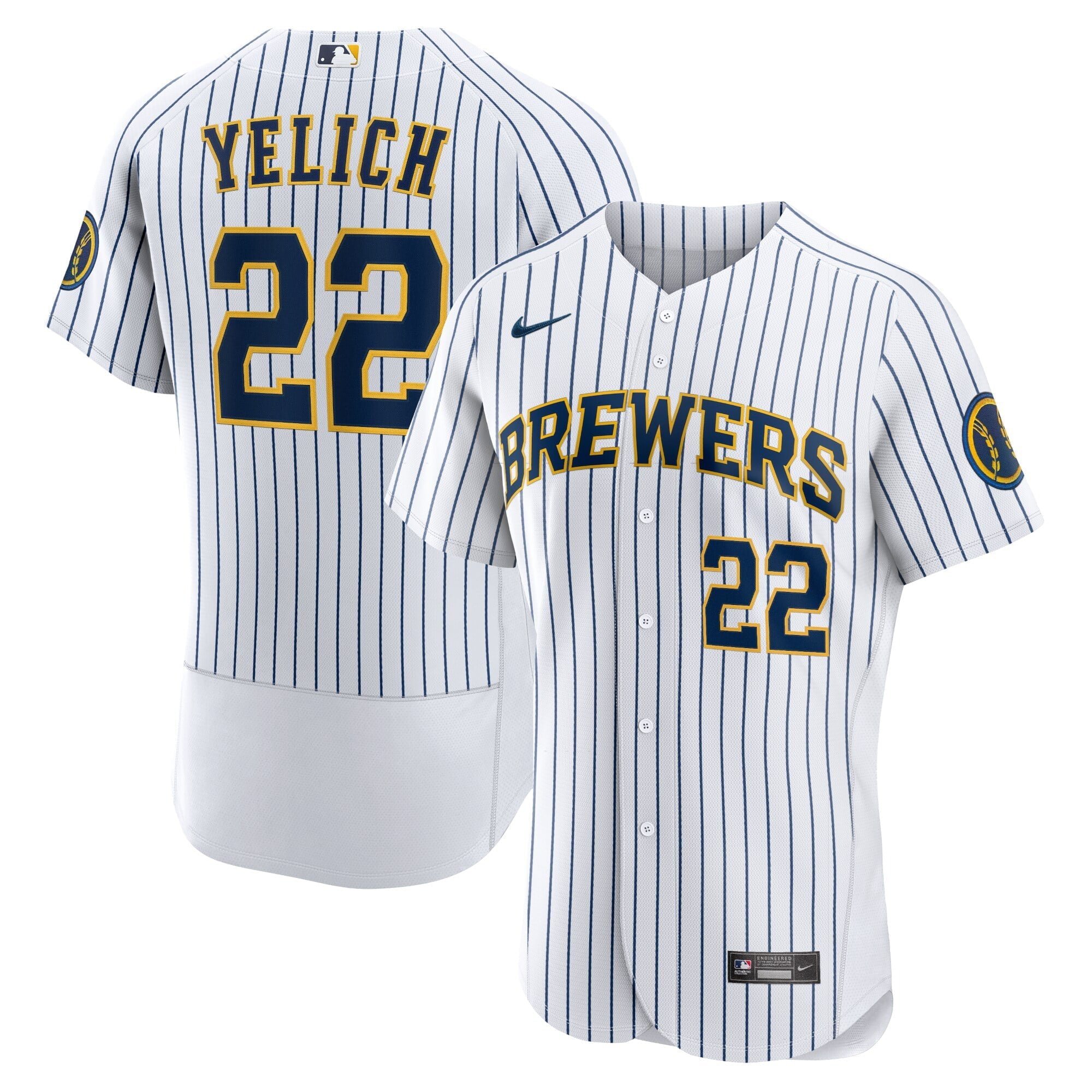 Men's Nike Christian Yelich White Milwaukee Brewers Team Alternate Authentic Player Jersey - vstockx