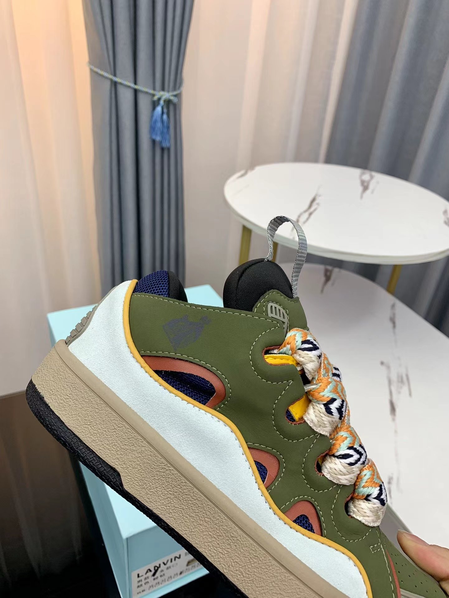 Lanvin Leather Curb army green - vstockx