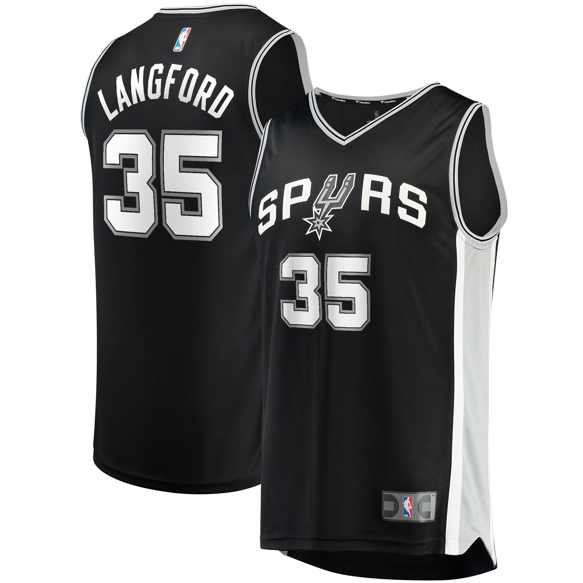 Romeo Langford San Antonio Spurs Fanatics Branded 2021/22 Fast Break Replica Jersey - Icon Edition - Black - vstockx