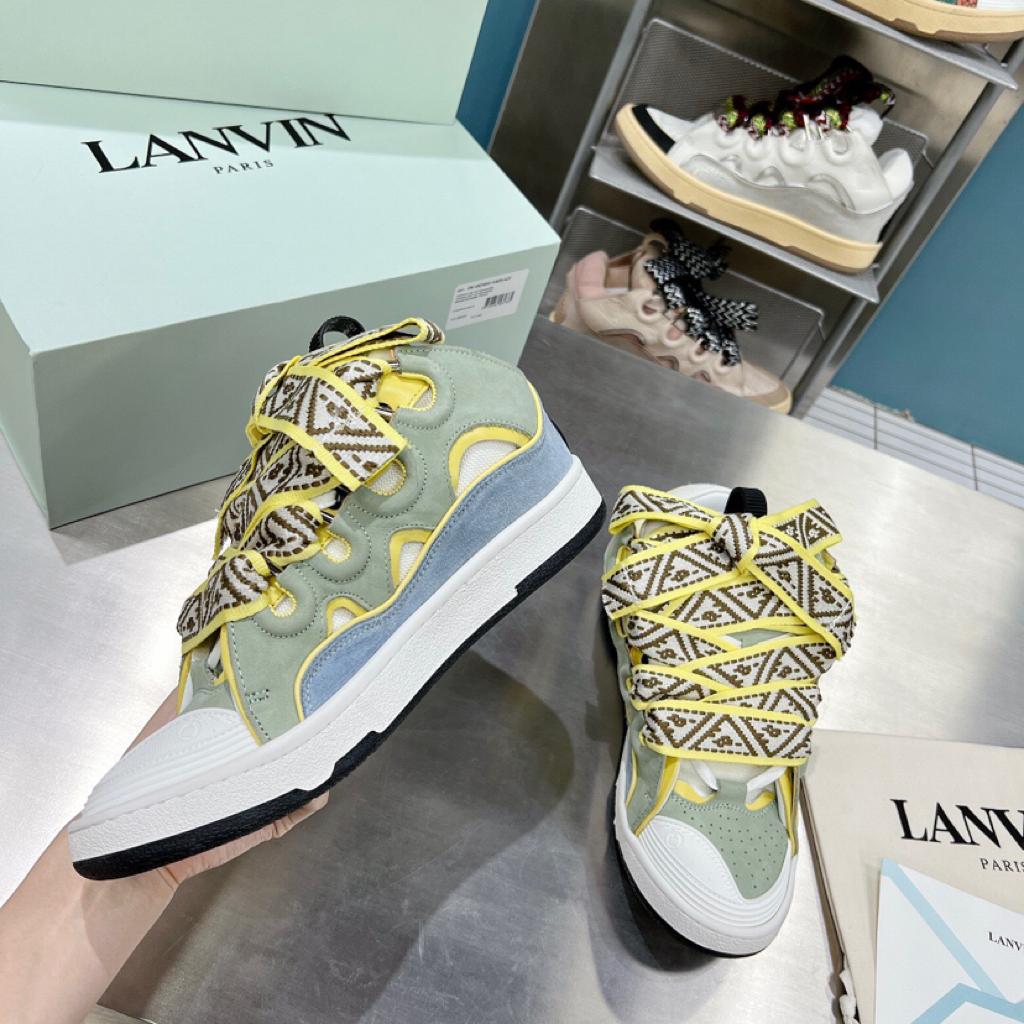 Lanvin Curb Sneaker Blue Grey - vstockx