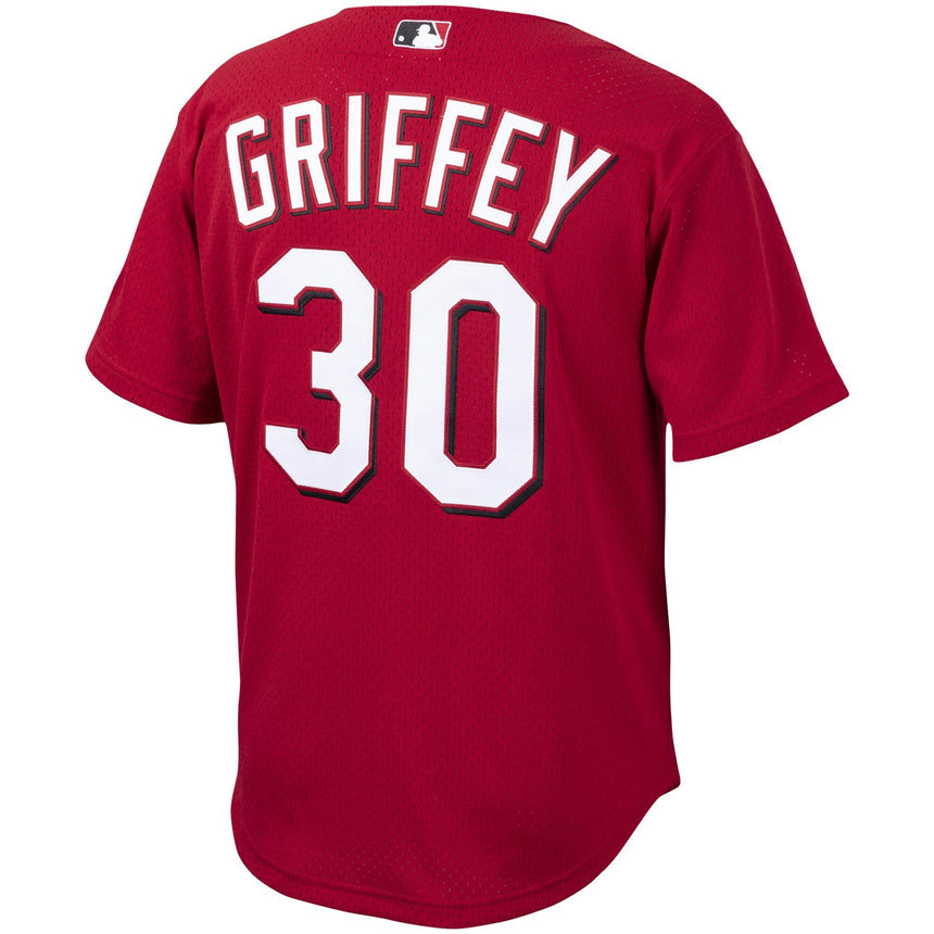 Youth Cincinnati Reds Ken Griffey Jr. Mitchell & Ness Red Cooperstown Collection Batting Practice Jersey - vstockx