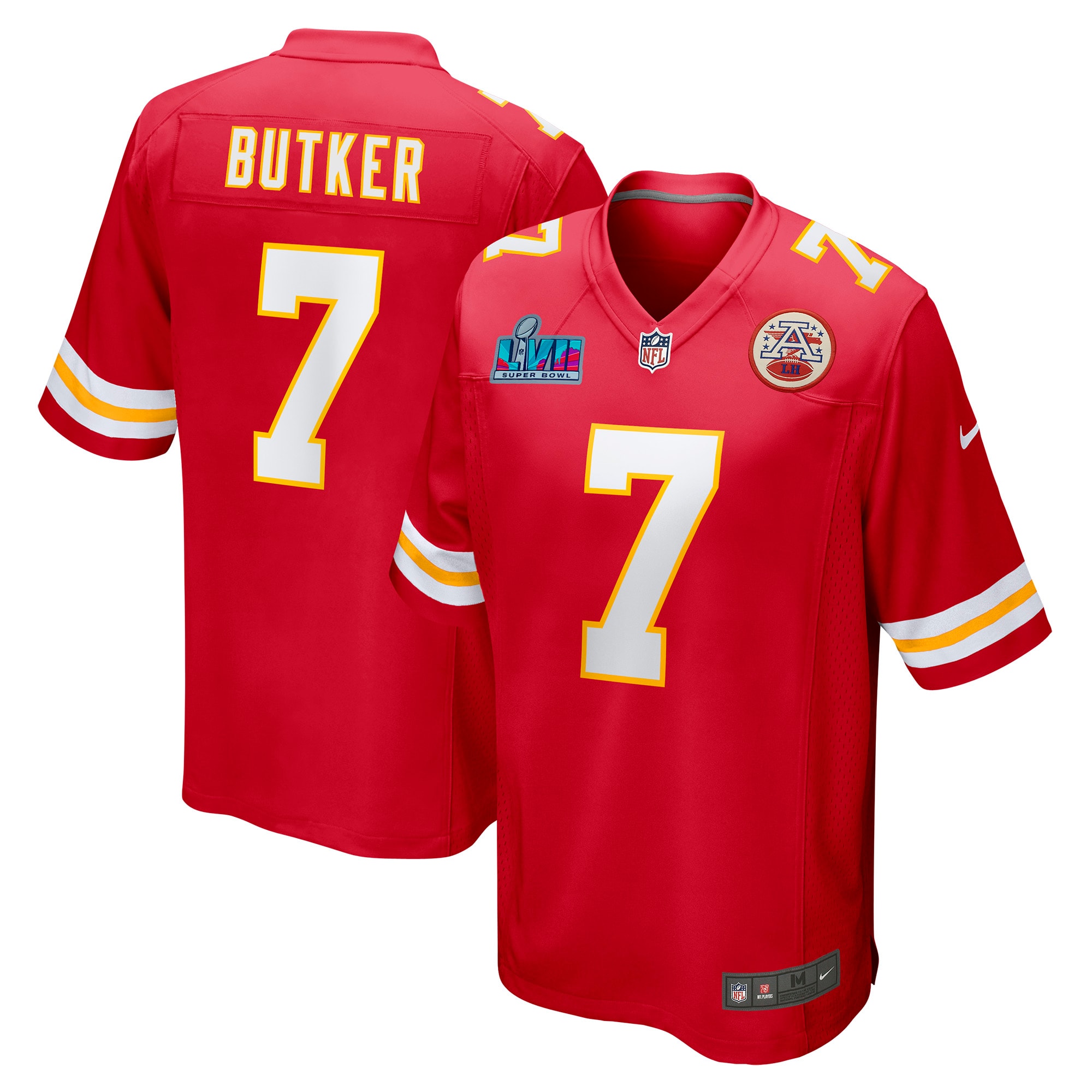 Harrison Butker Kansas City Chiefs Nike Super Bowl LVII Patch Game Jersey - Red - vstockx