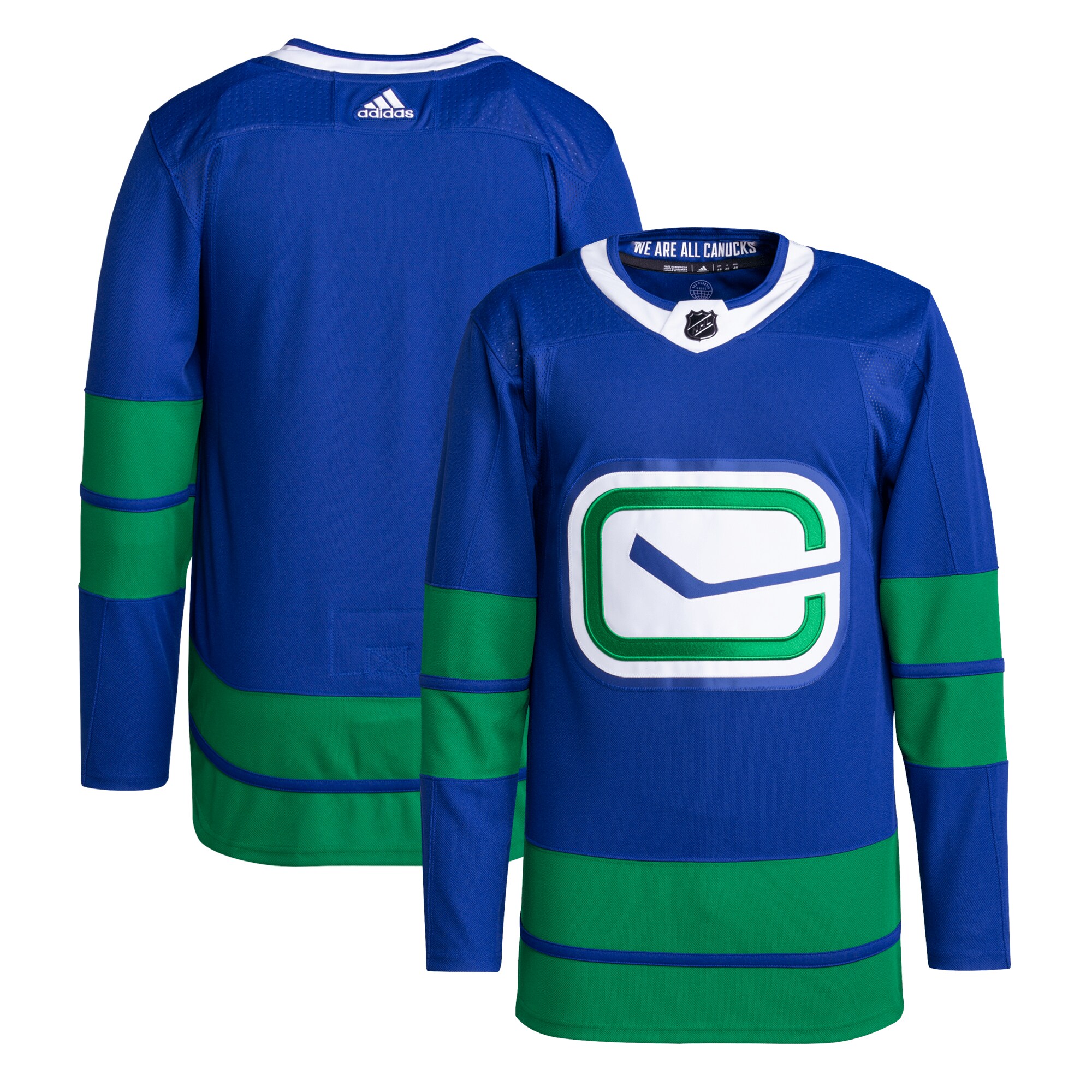 Vancouver Canucks adidas Alternate Primegreen Authentic Pro Blank Jersey - Blue - vstockx