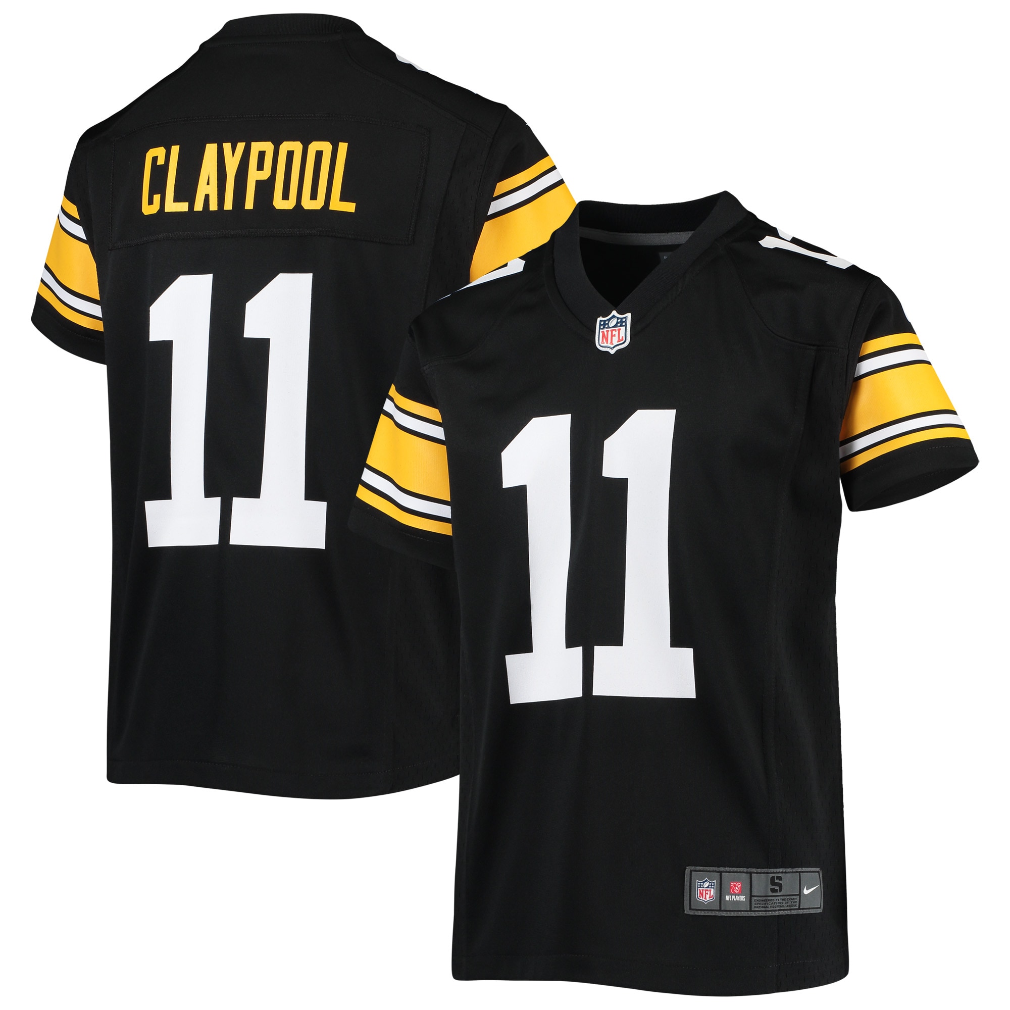 Chase Claypool Pittsburgh Steelers Nike Youth Alternate Game Jersey - Black - vstockx