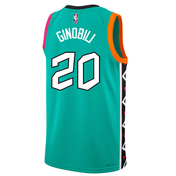 Men's San Antonio Spurs Manu Ginobili City Edition Jersey - Green - vstockx