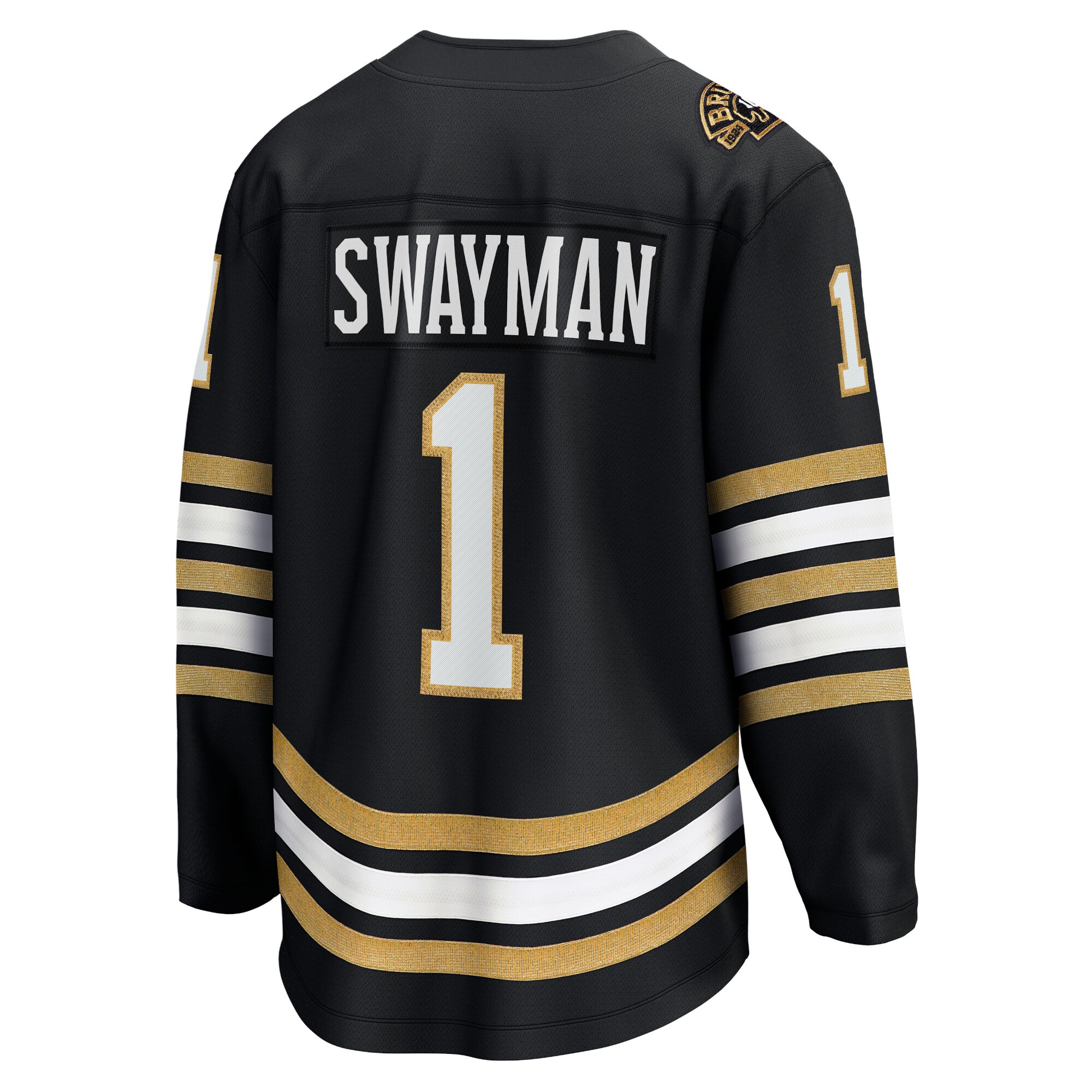 Jeremy Swayman Boston Bruins Fanatics Branded 100th Anniversary Premier Breakaway Player Jersey - Black - vstockx