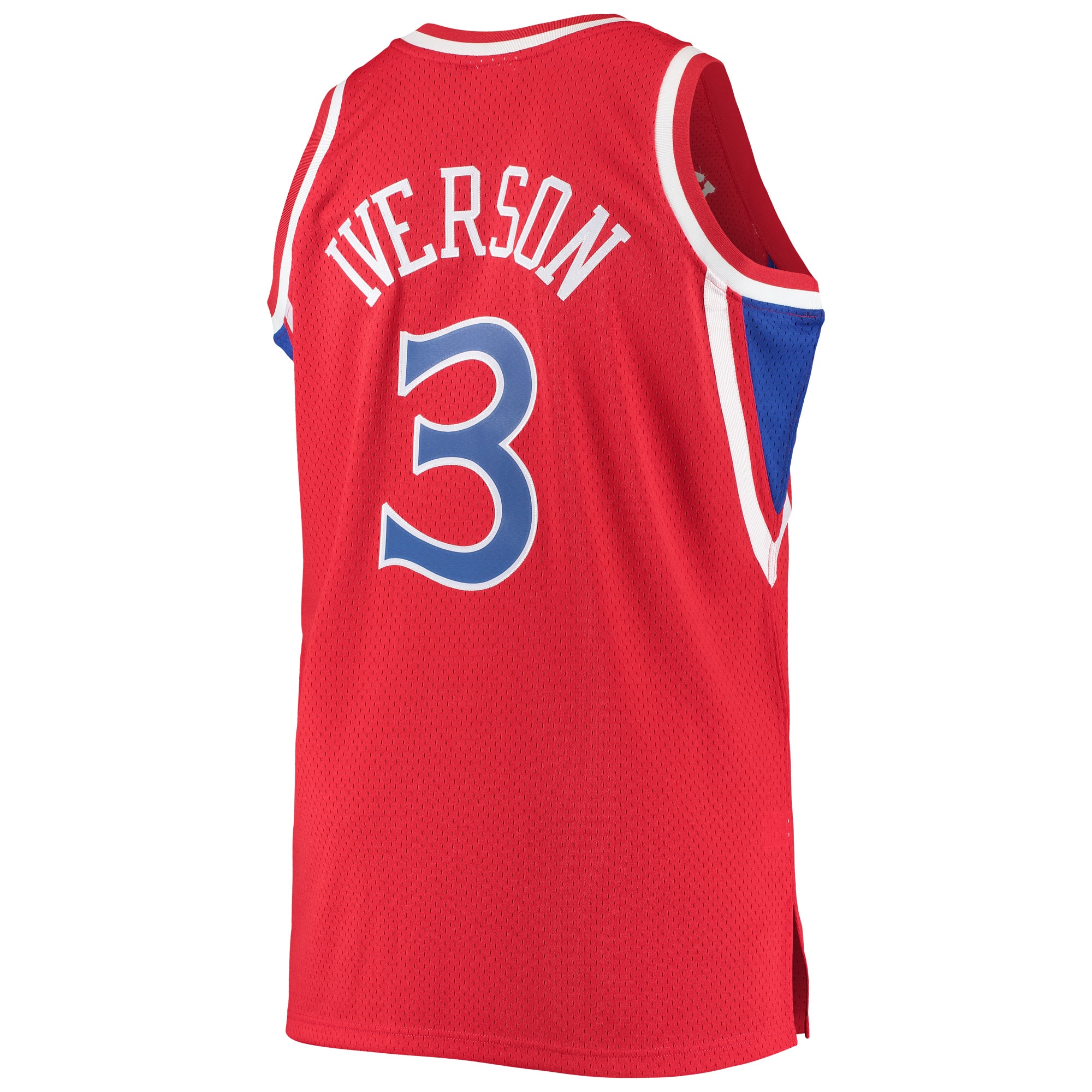 Allen Iverson Philadelphia 76ers Mitchell & Ness Big & Tall Hardwood Classics Swingman Player Jersey - Red - vstockx
