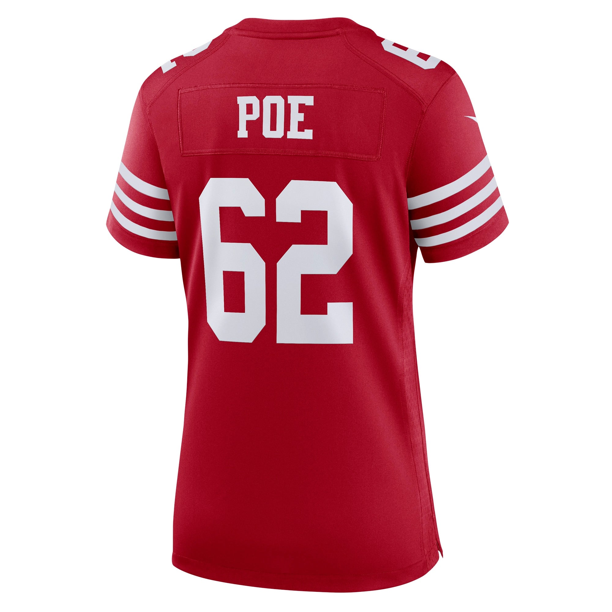 Women's Nike Jason Poe Scarlet San Francisco 49ers Game Player Jersey - vstockx