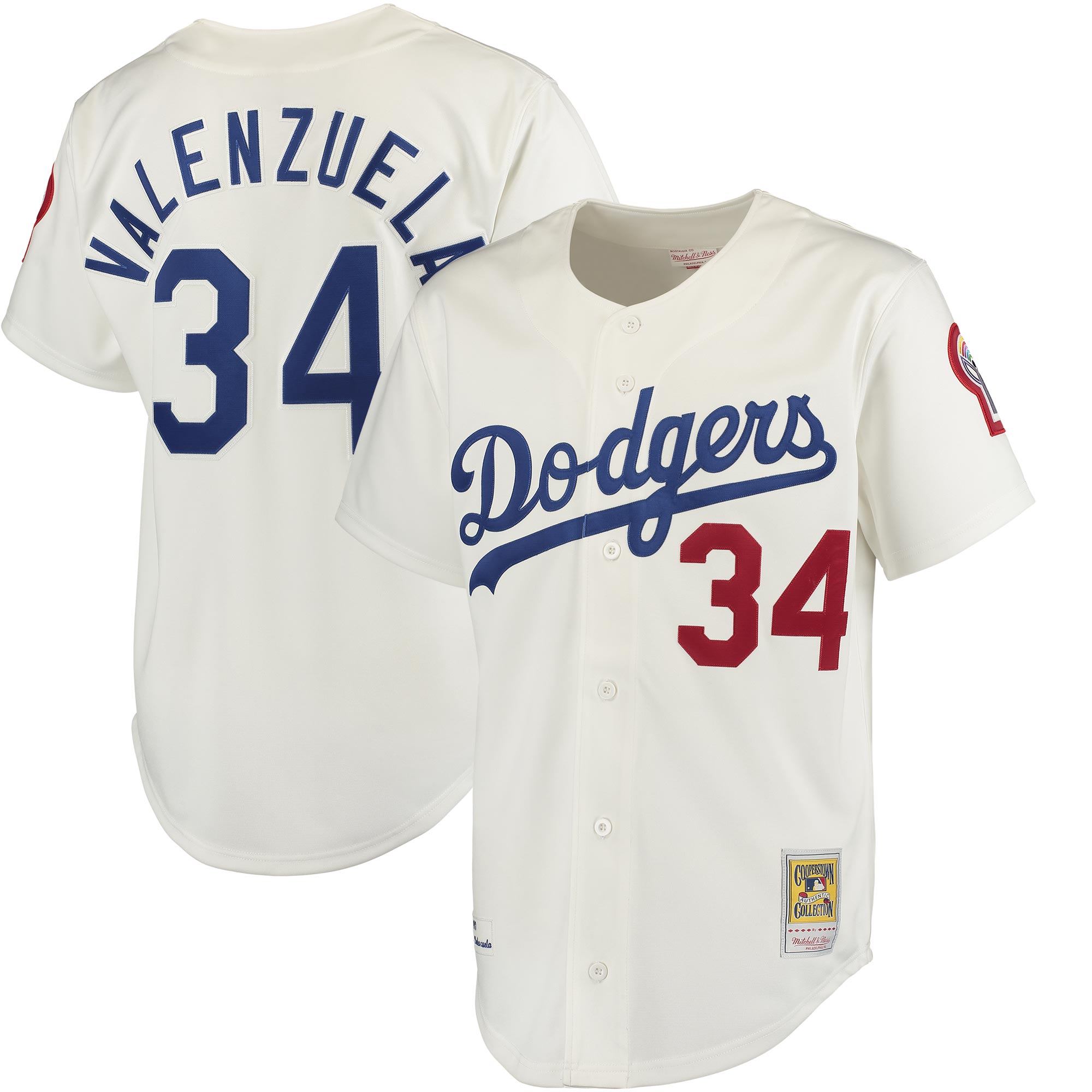 Fernando Valenzuela Los Angeles Dodgers Mitchell & Ness Authentic Jersey - White - vstockx
