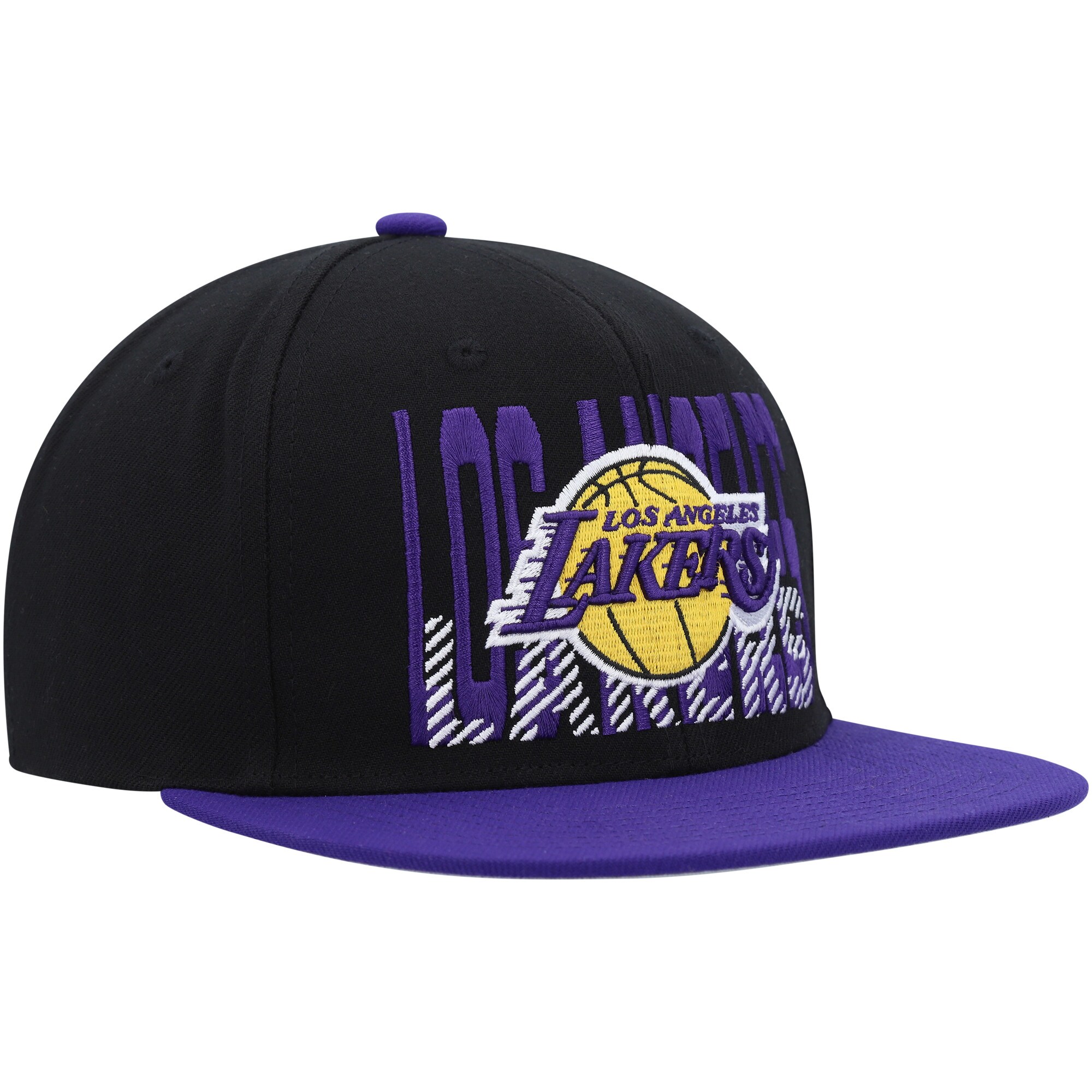 Los Angeles Lakers Mitchell & Ness SOUL Cross Check Snapback - Black - vstockx