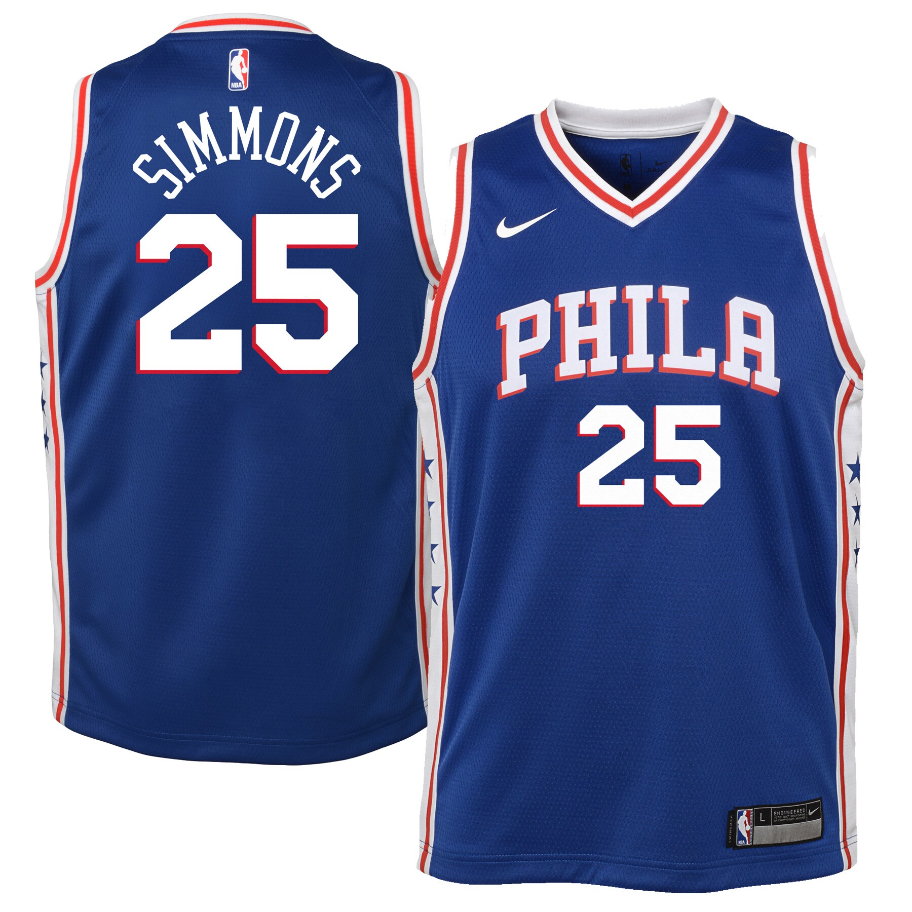 Ben Simmons Philadelphia 76ers Nike Youth Swingman Jersey Royal - Icon Edition - vstockx