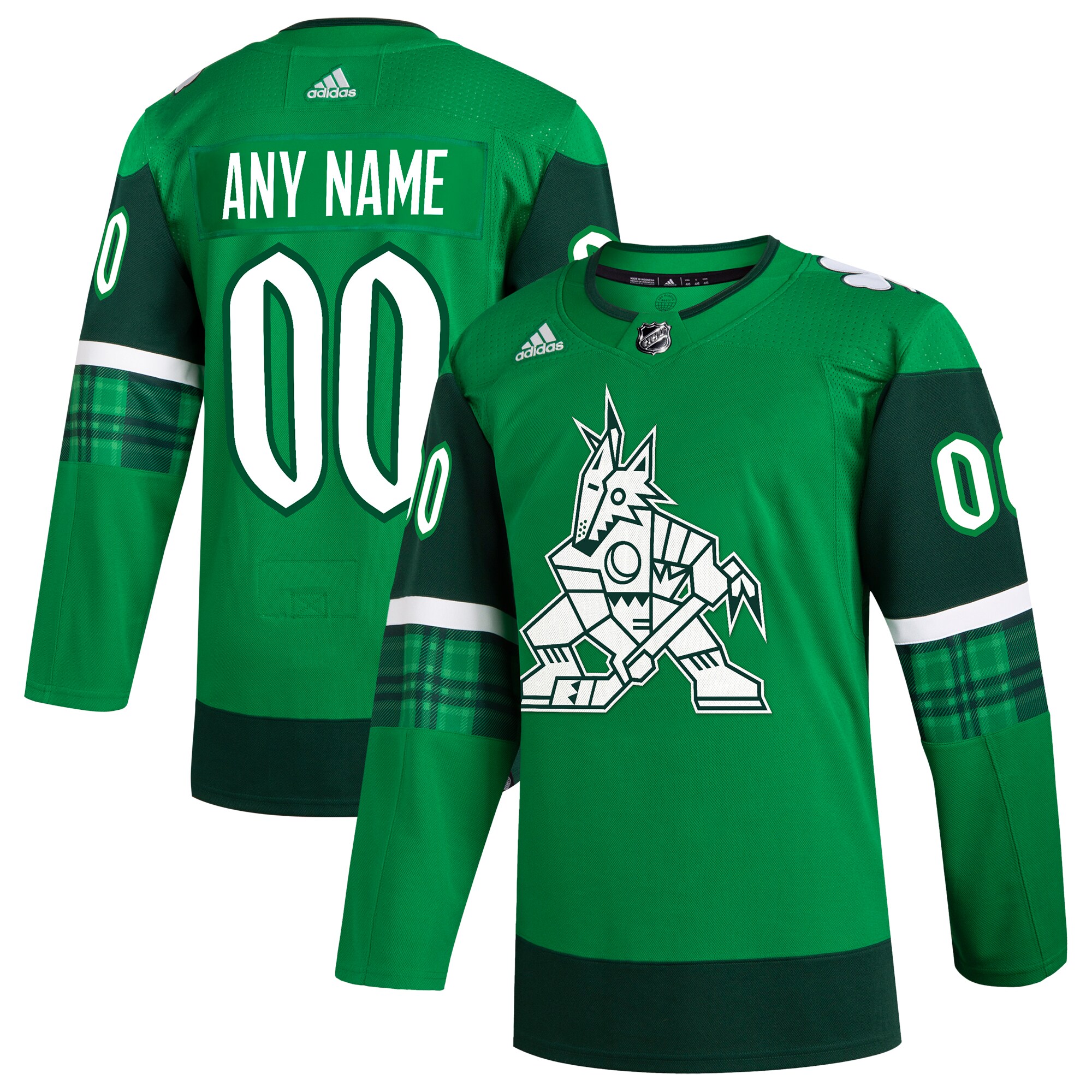 Arizona Coyotes adidas St. Patrick's Day Authentic Custom Jersey - Kelly Green - vstockx