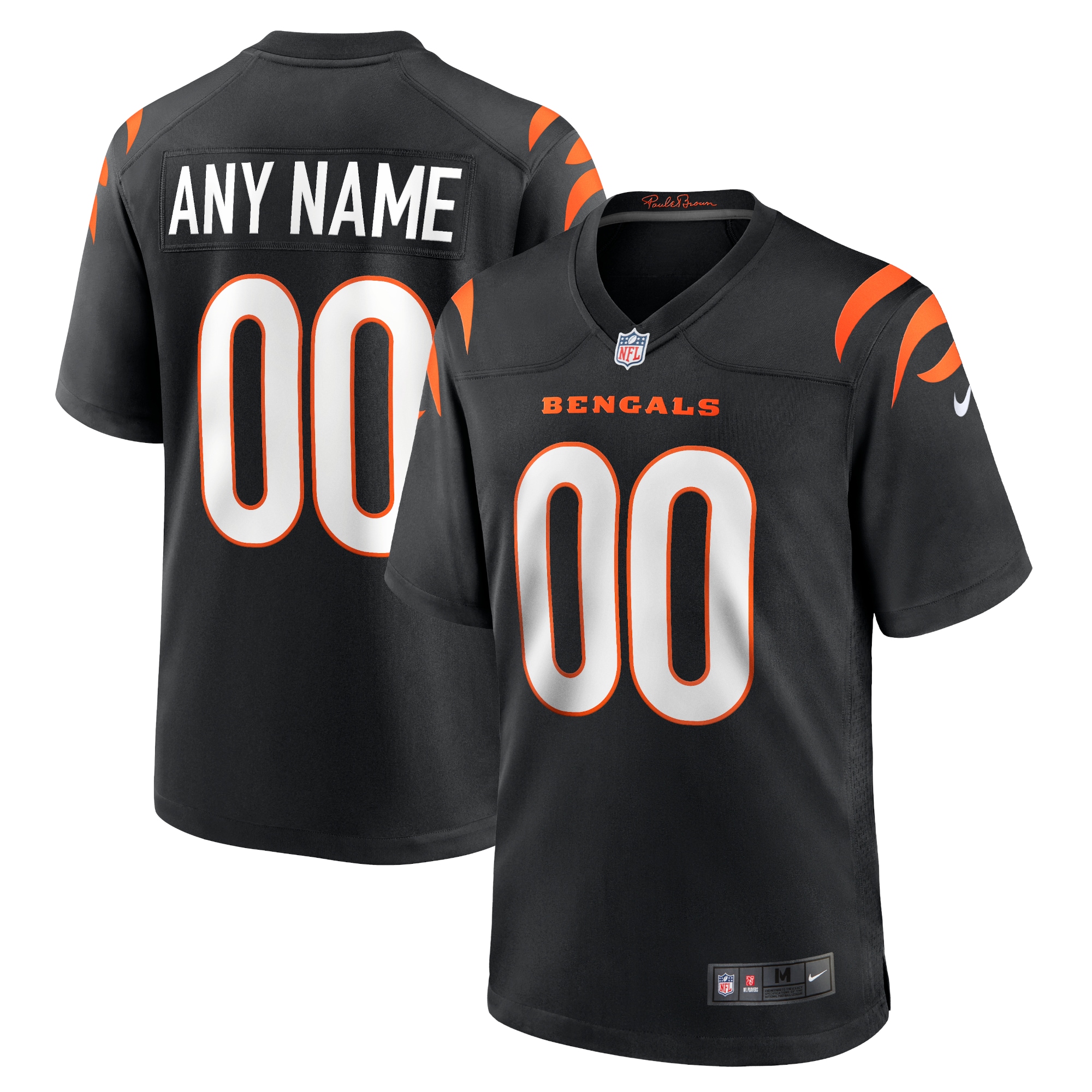 Cincinnati Bengals Nike Youth Logo Game Custom Jersey - Black - vstockx