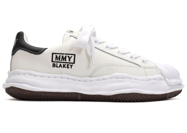 Maison Mihara Yasuhiro Blakey OG Sole Embossed Leather Low White - vstockx