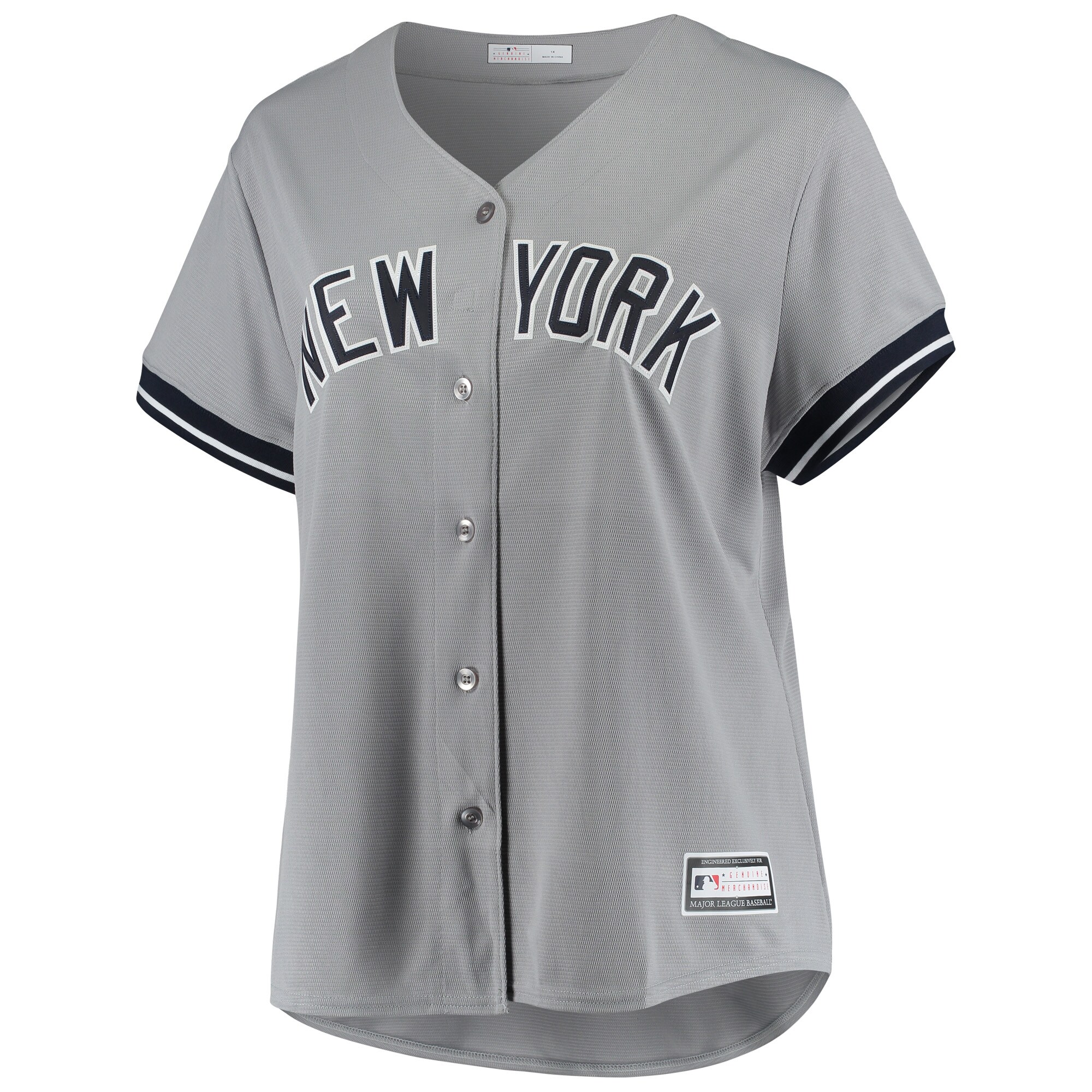 New York Yankees Women's Plus Size Road Replica Team Jersey - Gray - vstockx