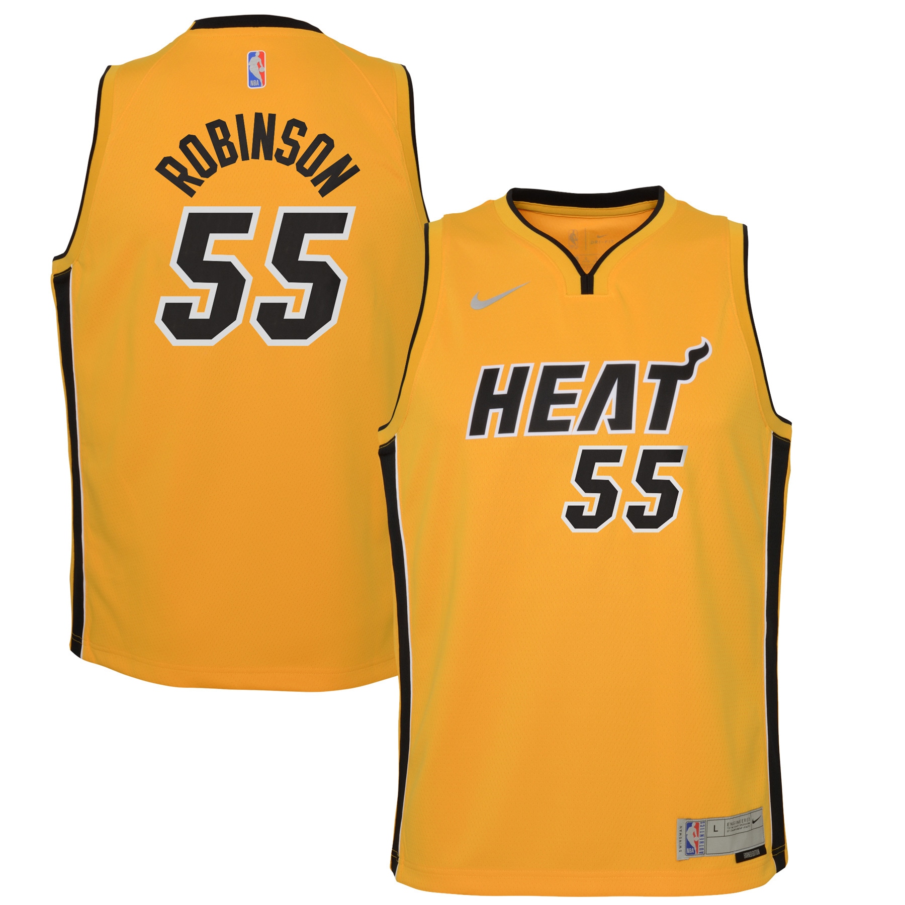 Duncan Robinson Miami Heat Nike Youth 2020/21 Swingman Player Jersey Trophy Gold - Earned Edition - vstockx