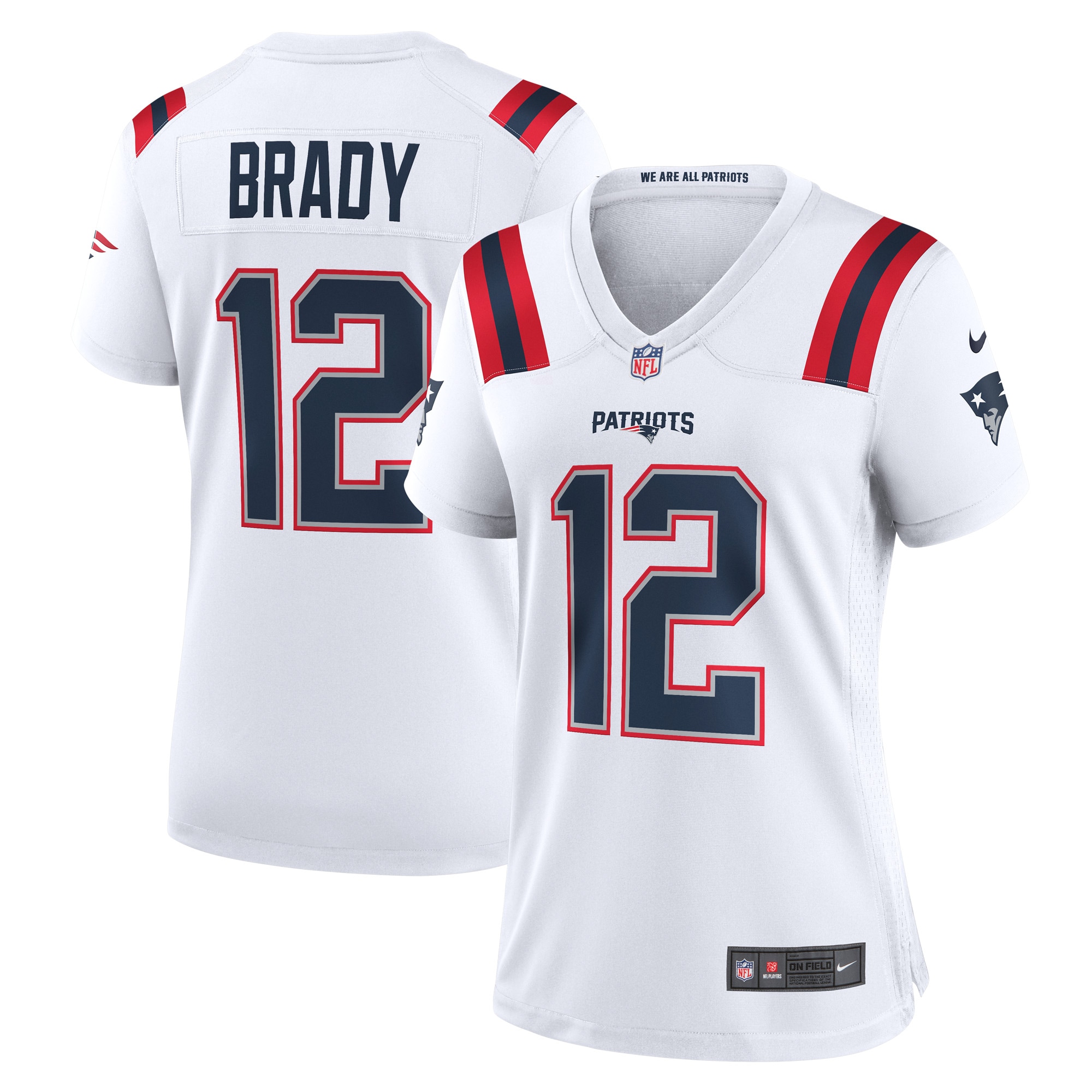 Tom Brady New England Patriots Nike Women's Retired Game Jersey - White - vstockx