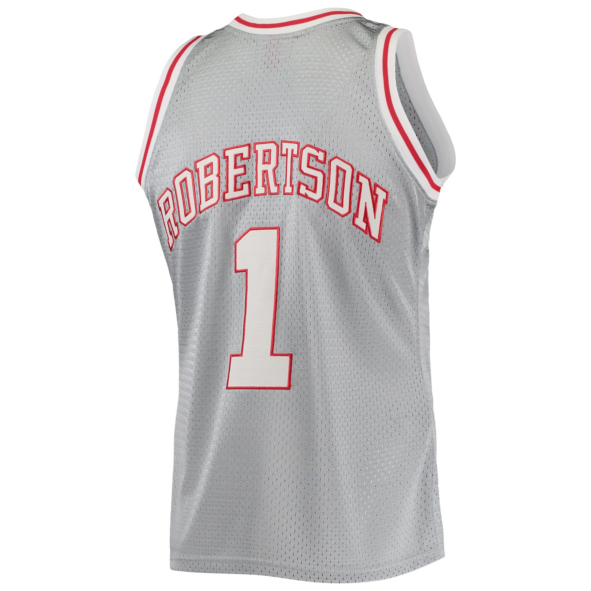 Oscar Robertson Milwaukee Bucks Mitchell & Ness 75th Anniversary 1971/72 Hardwood Classics Swingman Jersey - Silver - vstockx