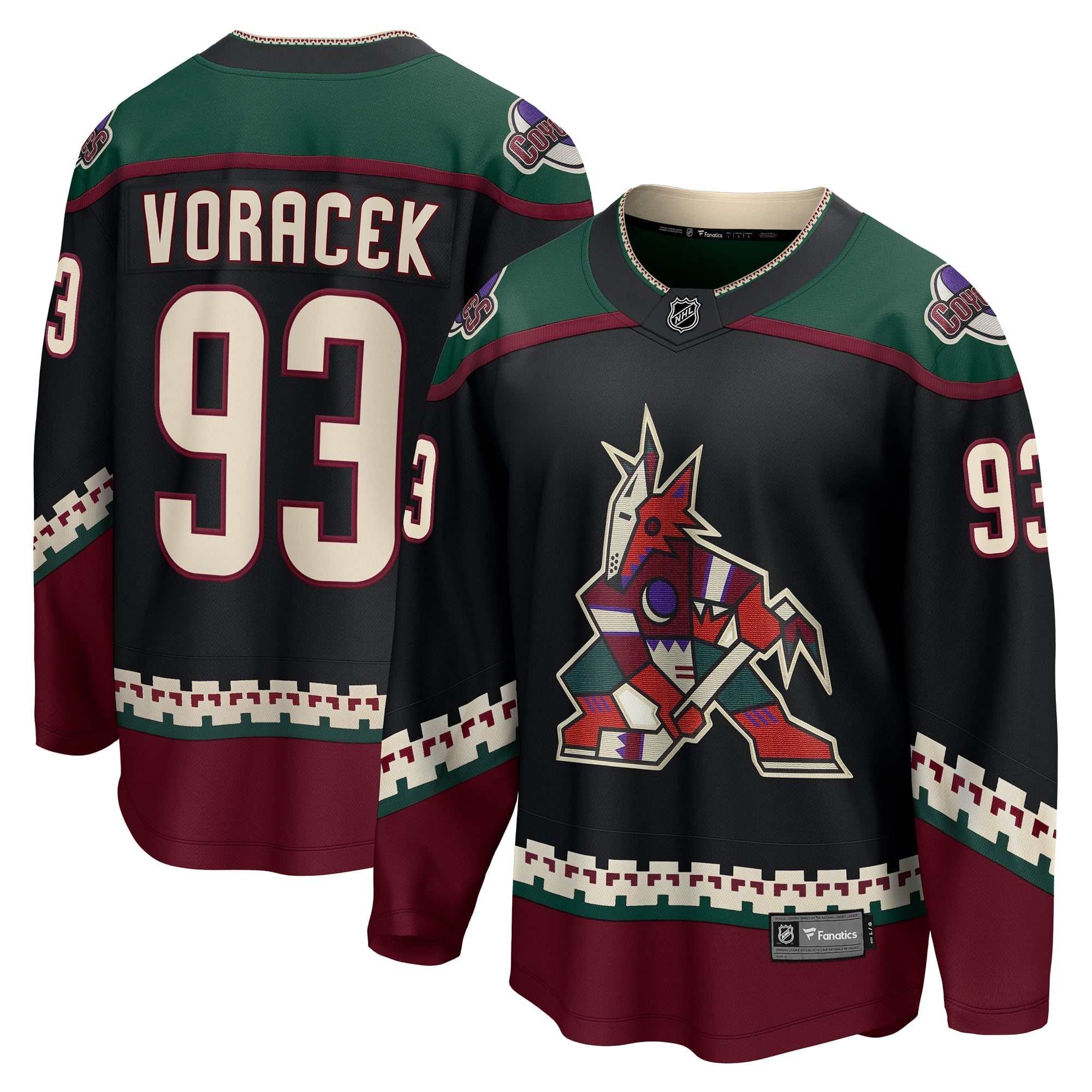 Men's Fanatics Branded Jakub Voracek Black Arizona Coyotes Home Breakaway Jersey - vstockx