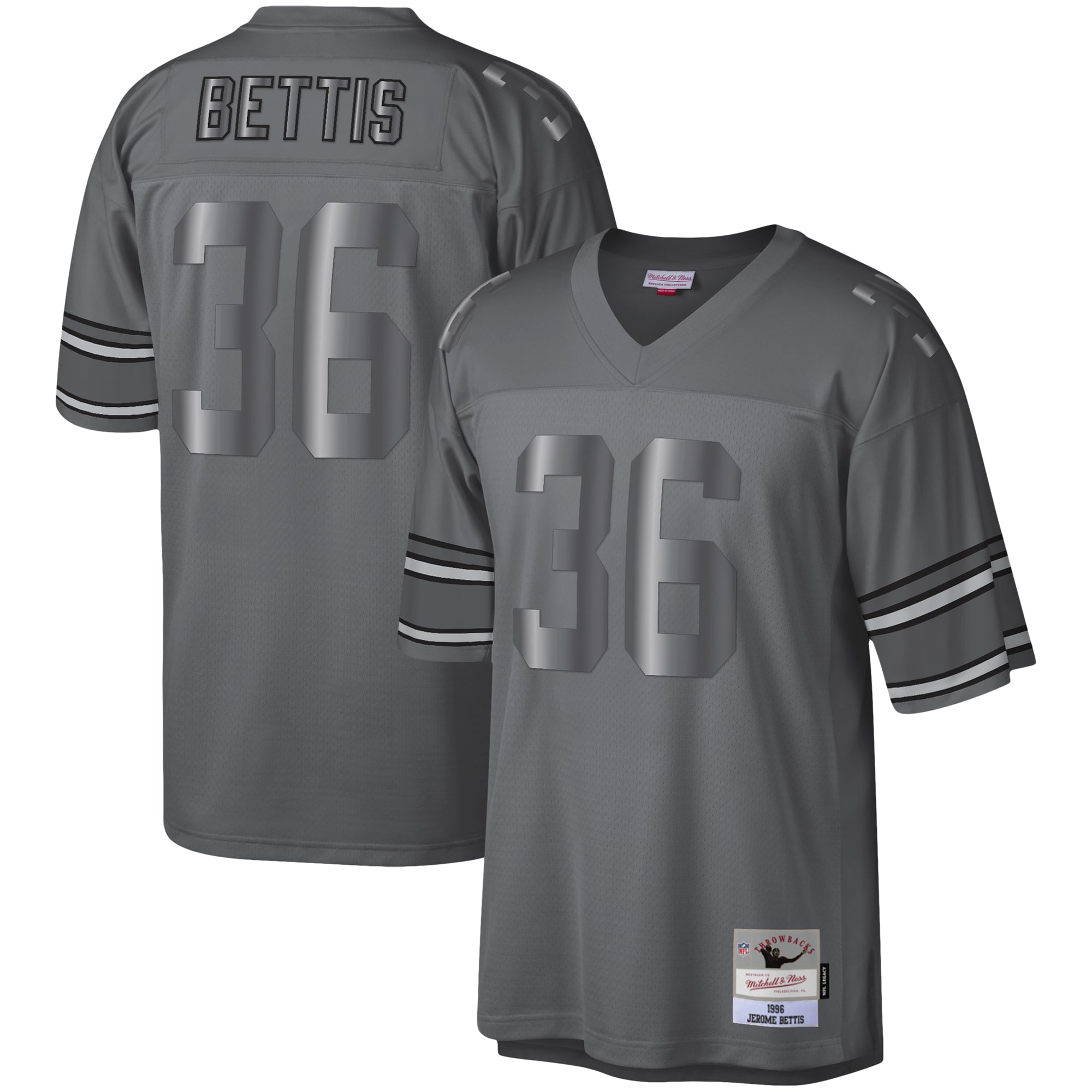 Jerome Bettis Pittsburgh Steelers Mitchell & Ness 1996 Retired Player Metal Legacy Jersey - Charcoal - vstockx