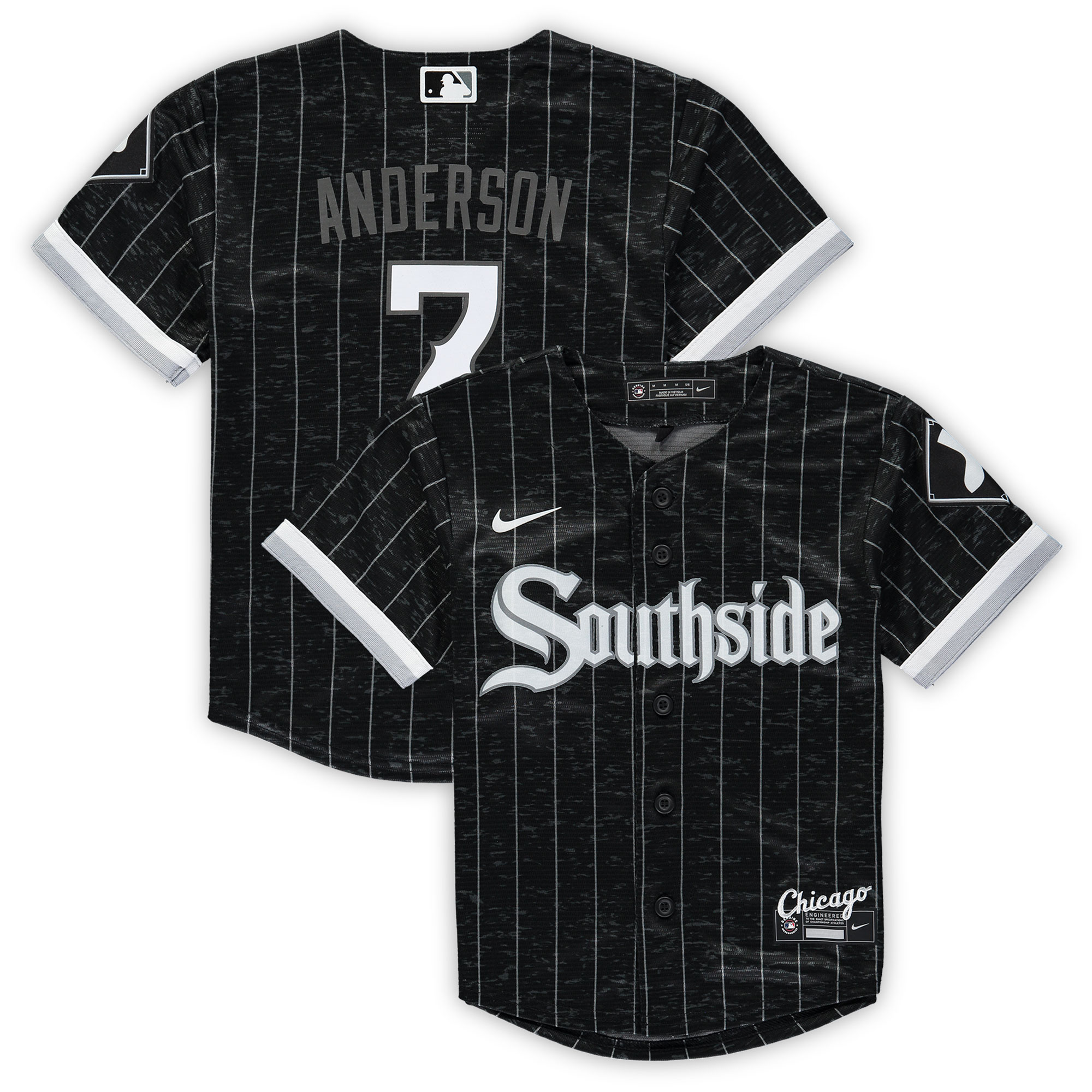 Tim Anderson Chicago White Sox Nike Preschool City Connect Script Replica Jersey - Black - vstockx