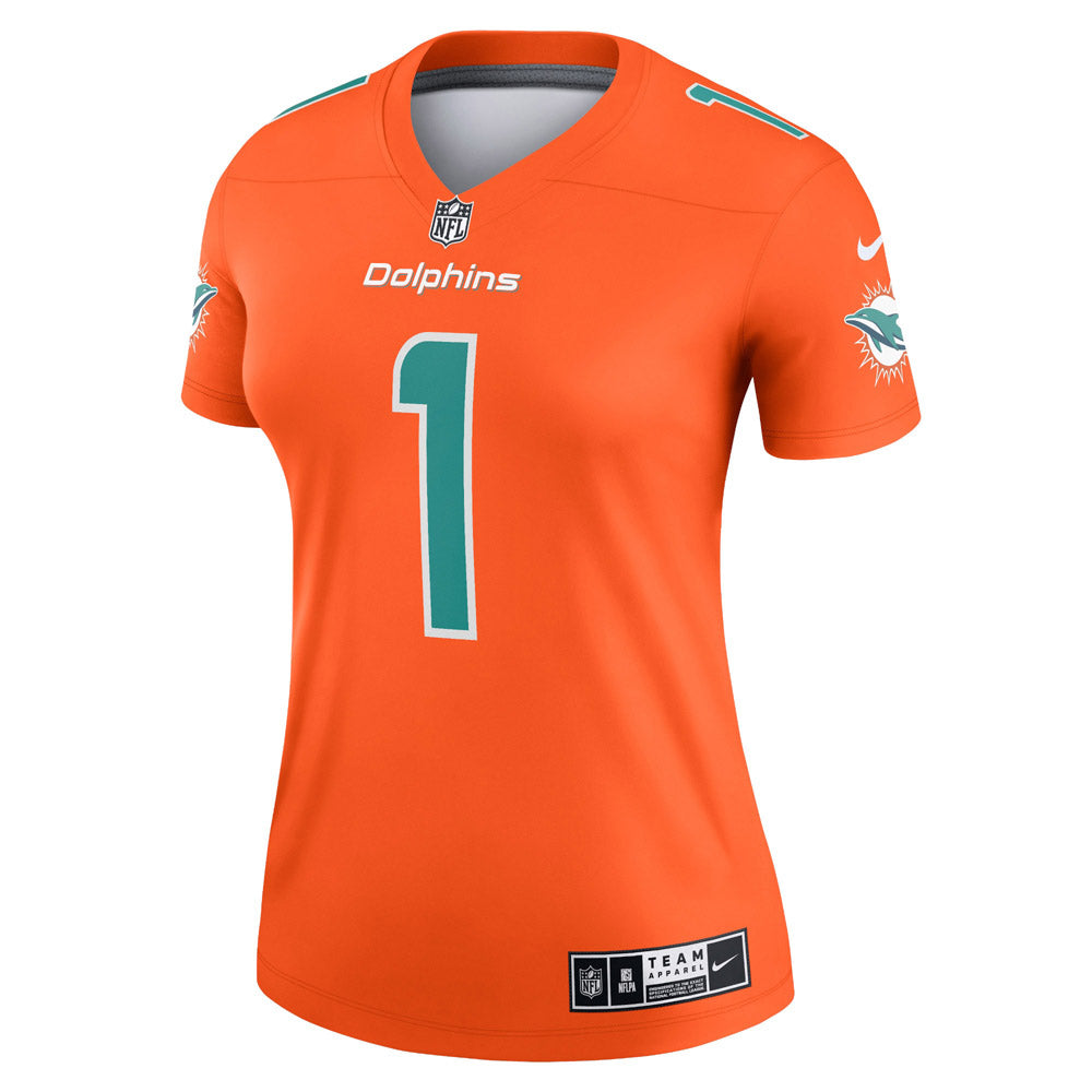 Women's Miami Dolphins Tua Tagovailoa Inverted Legend Jersey Orange - vstockx