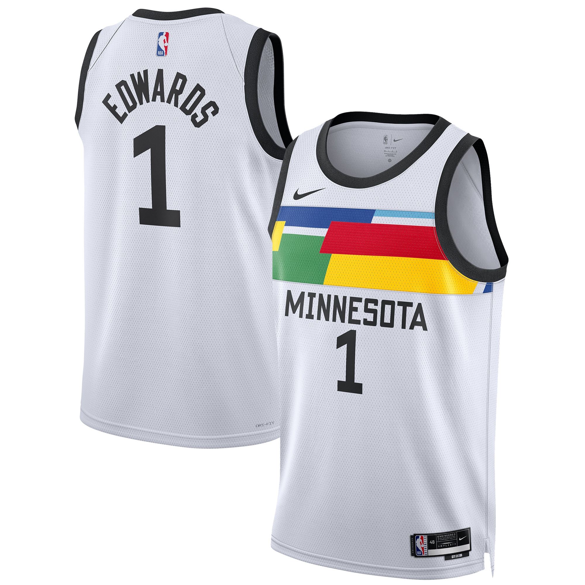 Anthony Edwards Minnesota Timberwolves Nike Unisex 2022/23 Swingman Jersey - City Edition - White - vstockx