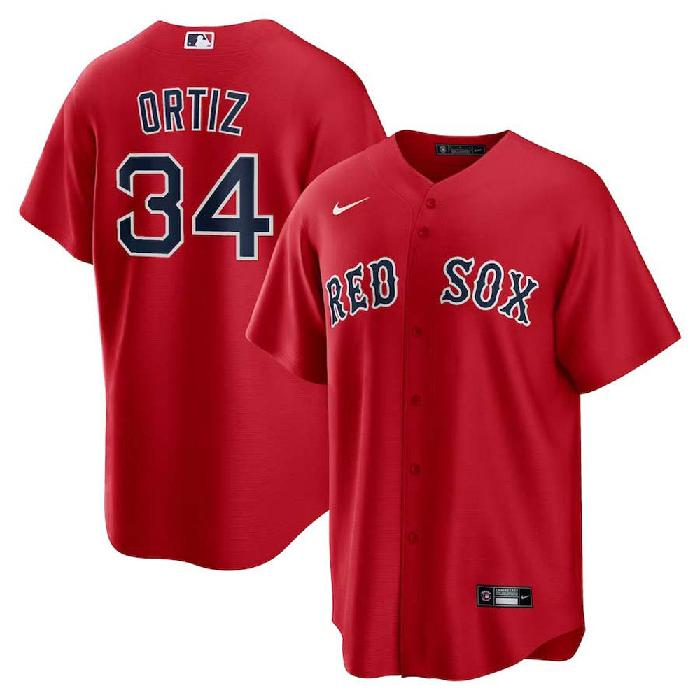 Men's Boston Red Sox David Ortiz Replica Alternate Jersey - Red - vstockx