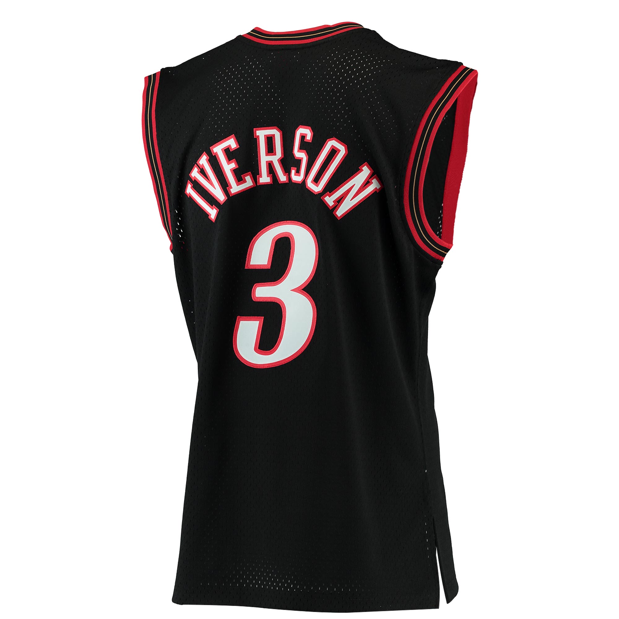 Allen Iverson Philadelphia 76ers Mitchell & Ness Hardwood Classics Swingman Jersey - Black - vstockx