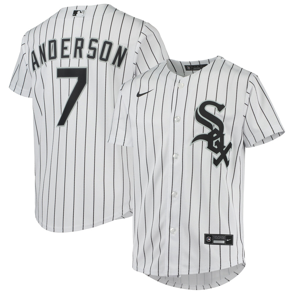 Youth Chicago White Sox Tim Anderson Home Player Jersey - White - vstockx