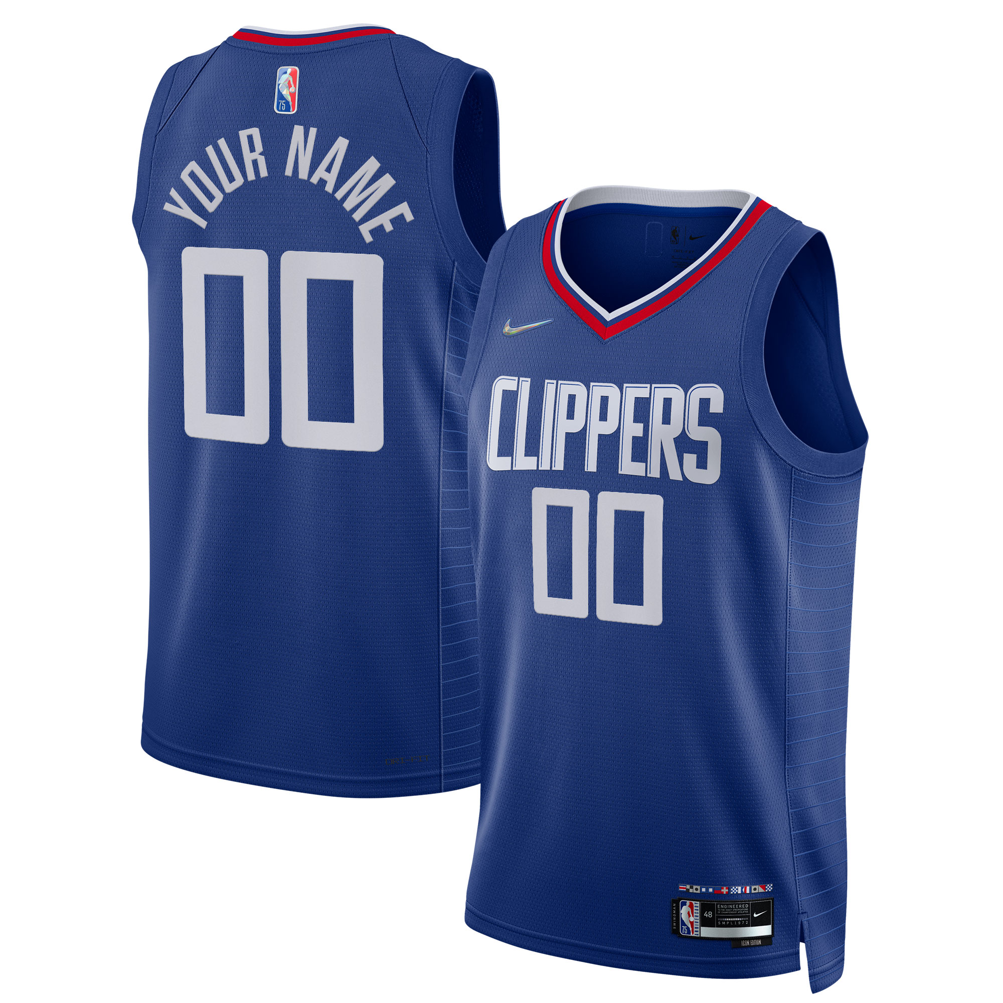 LA Clippers Nike 2021/22 Diamond Swingman Custom Jersey - Icon Edition - Royal - vstockx