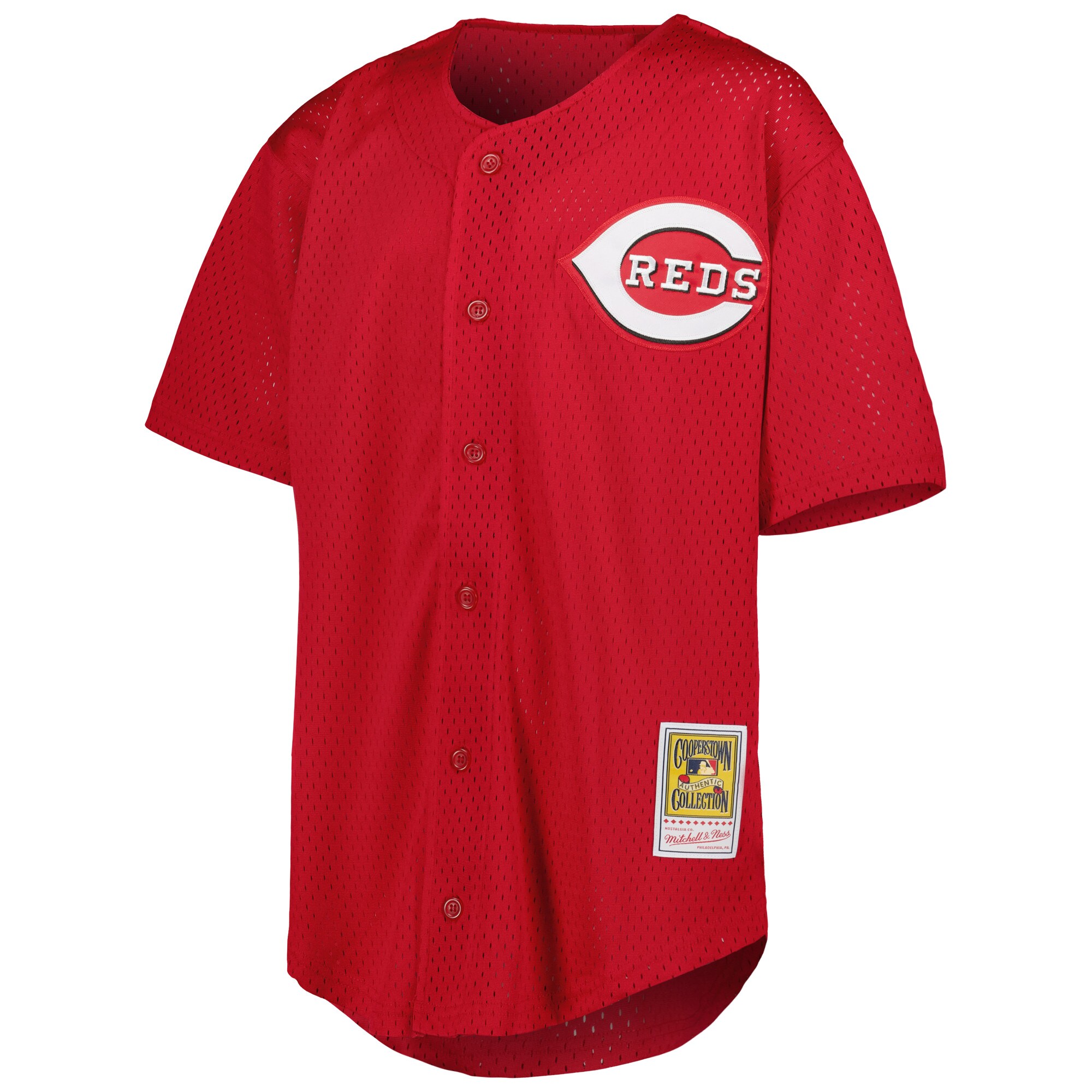 Ken Griffey Jr. Cincinnati Reds Mitchell & Ness Youth Cooperstown Collection Mesh Batting Practice Jersey - Red - vstockx