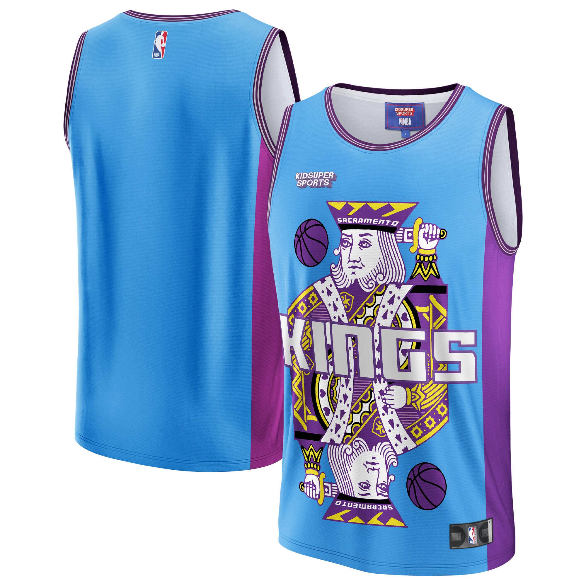 Sacramento Kings NBA & KidSuper Studios by Fanatics Unisex Hometown Jersey - Blue - vstockx