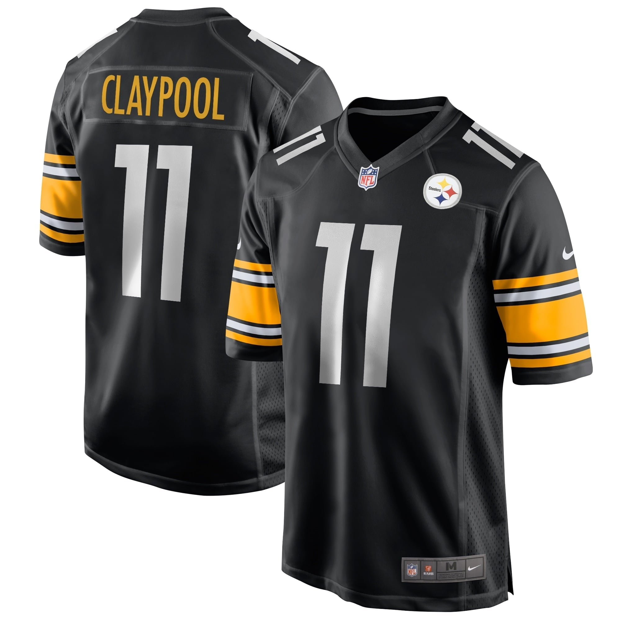 Men's Nike Chase Claypool Black Pittsburgh Steelers Player Game Jersey - vstockx