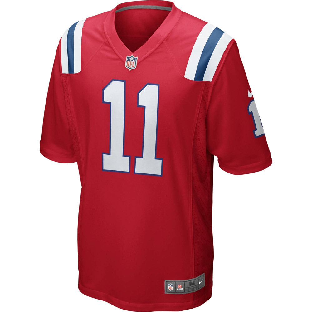 Youth New England Patriots Julian Edelman Youth Alternate Game Jersey Red - vstockx