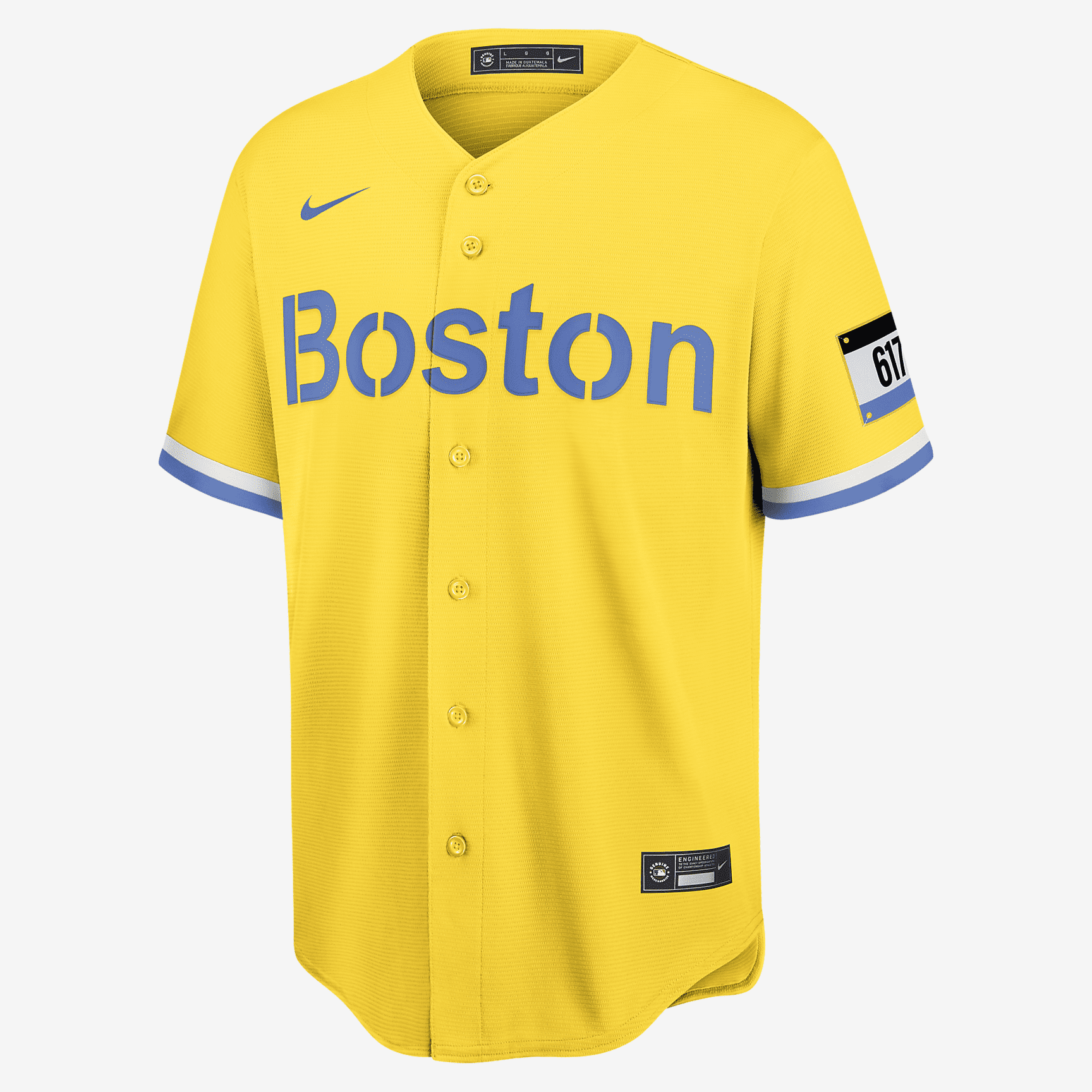 MLB Boston Red Sox City Connect (Xander Bogaerts) Men's Replica Baseball Jersey - Gold/Light Blue - vstockx